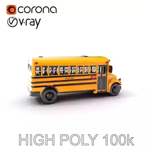 Detailed School Bus D Model Pack Low-poly 3D model