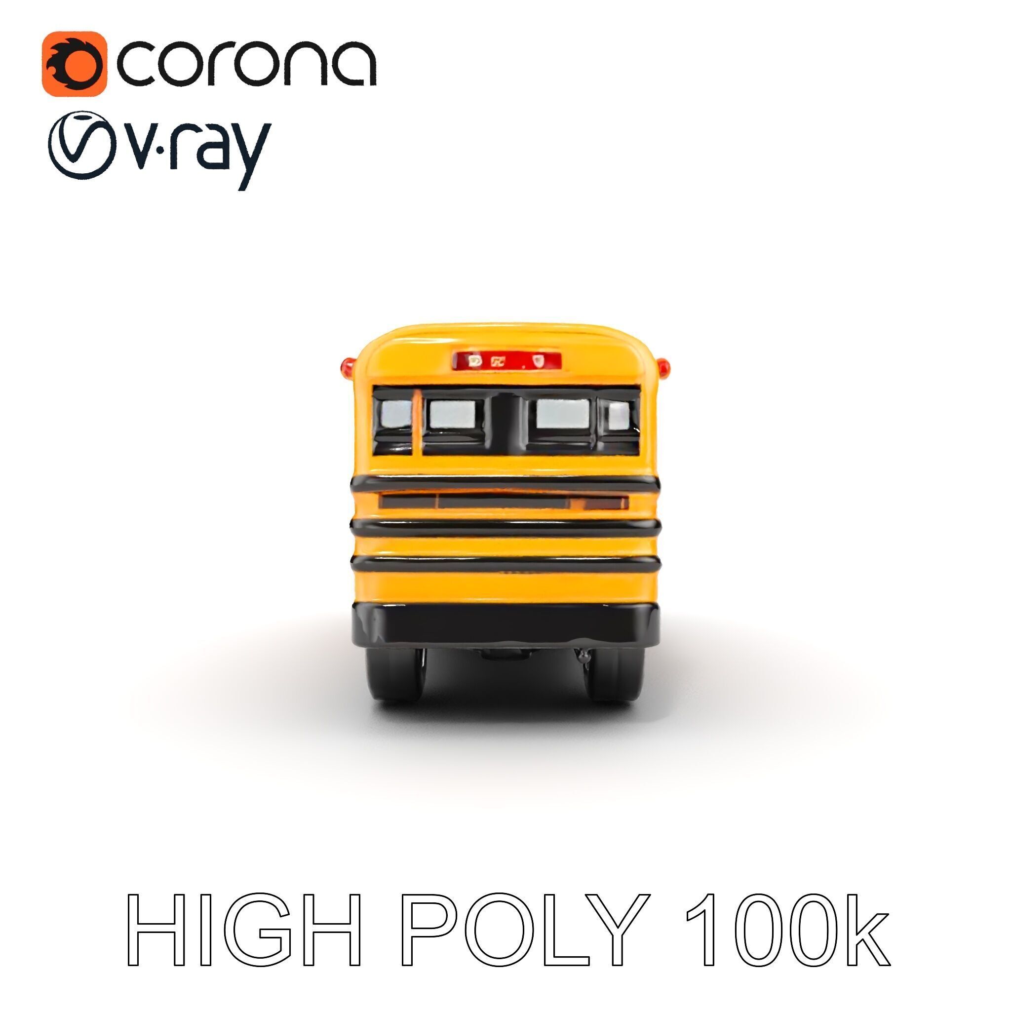 Detailed School Bus D Model Pack Low-poly 3D model_29