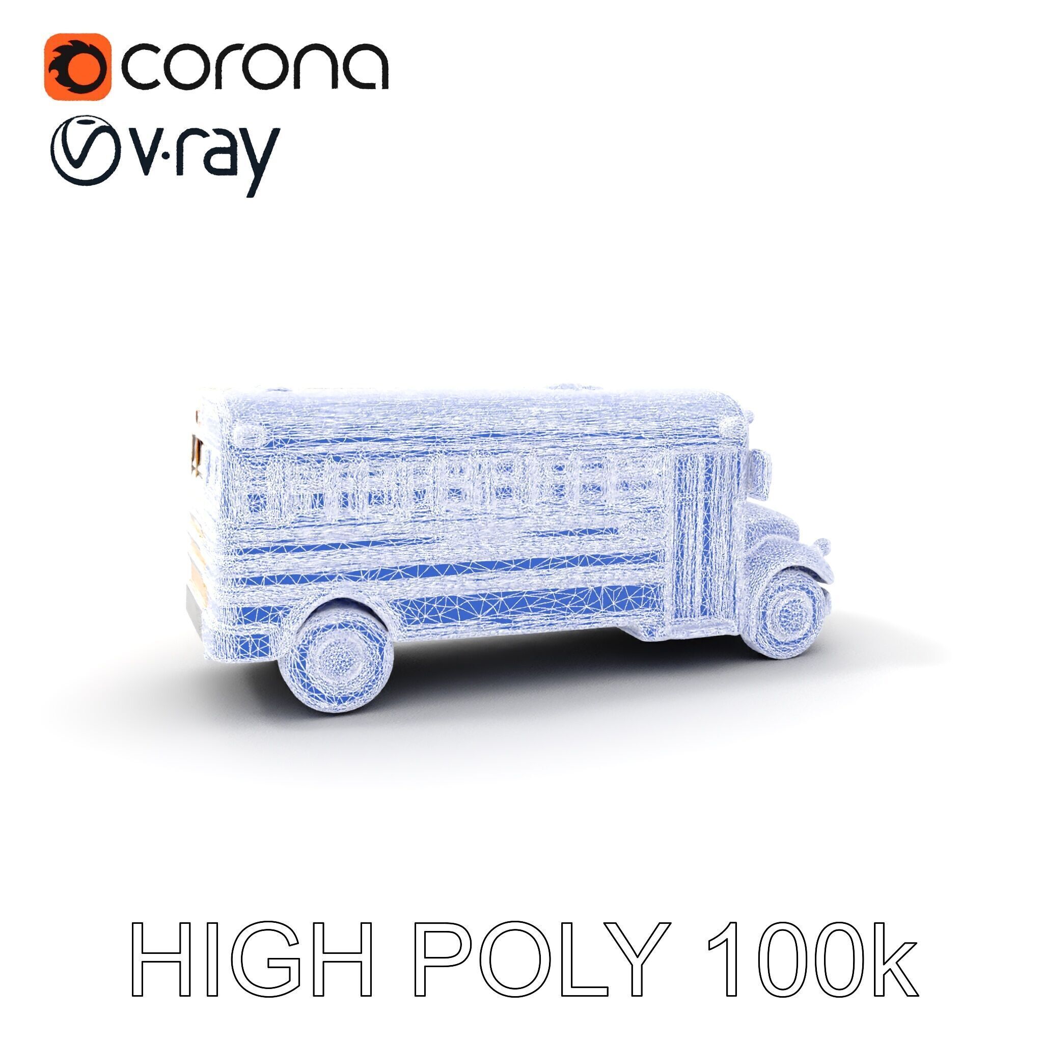 Detailed School Bus D Model Pack Low-poly 3D model_22