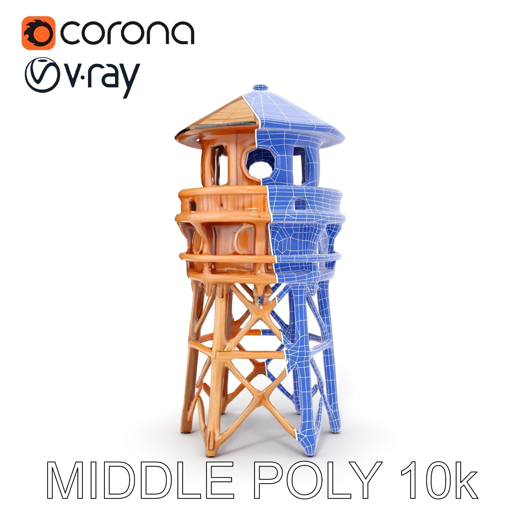 Wooden Lighthouse Tower model pack for Game and Architectural... Low-poly 3D model_31
