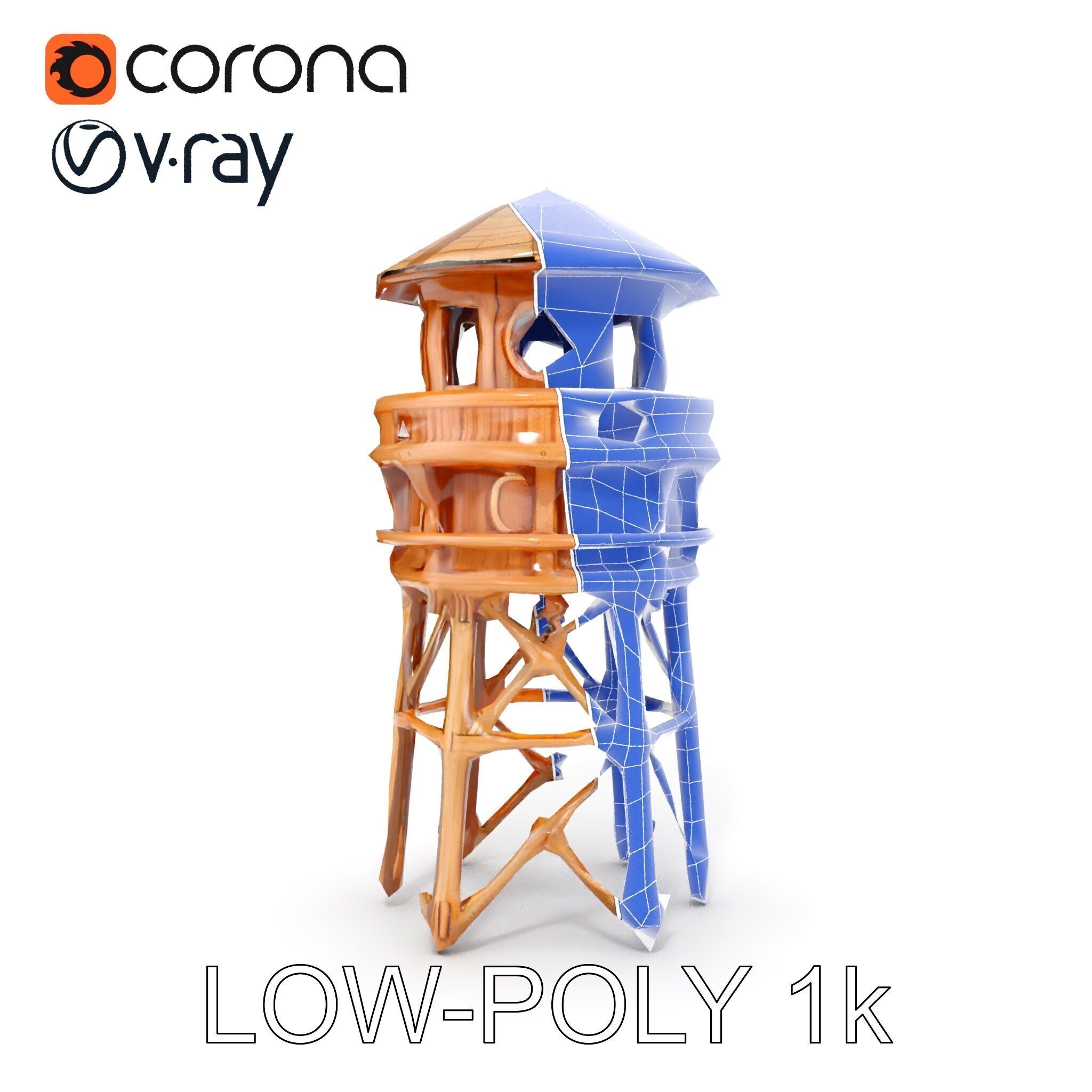 Wooden Lighthouse Tower model pack for Game and Architectural... Low-poly 3D model_32