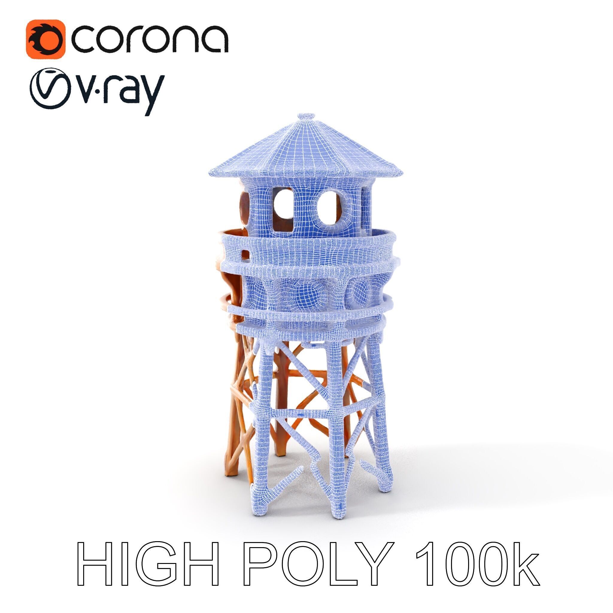 Wooden Lighthouse Tower model pack for Game and Architectural... Low-poly 3D model_4