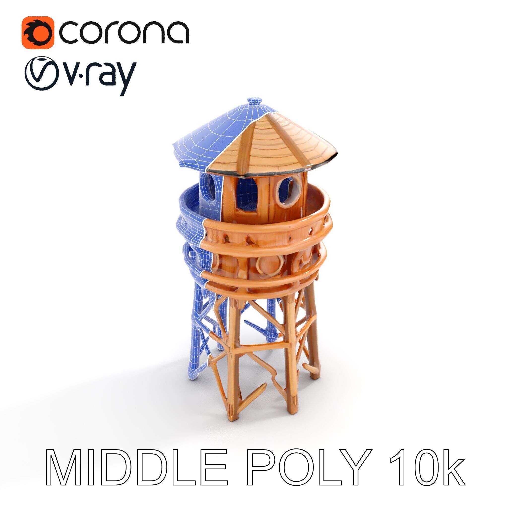 Wooden Lighthouse Tower model pack for Game and Architectural... Low-poly 3D model_28