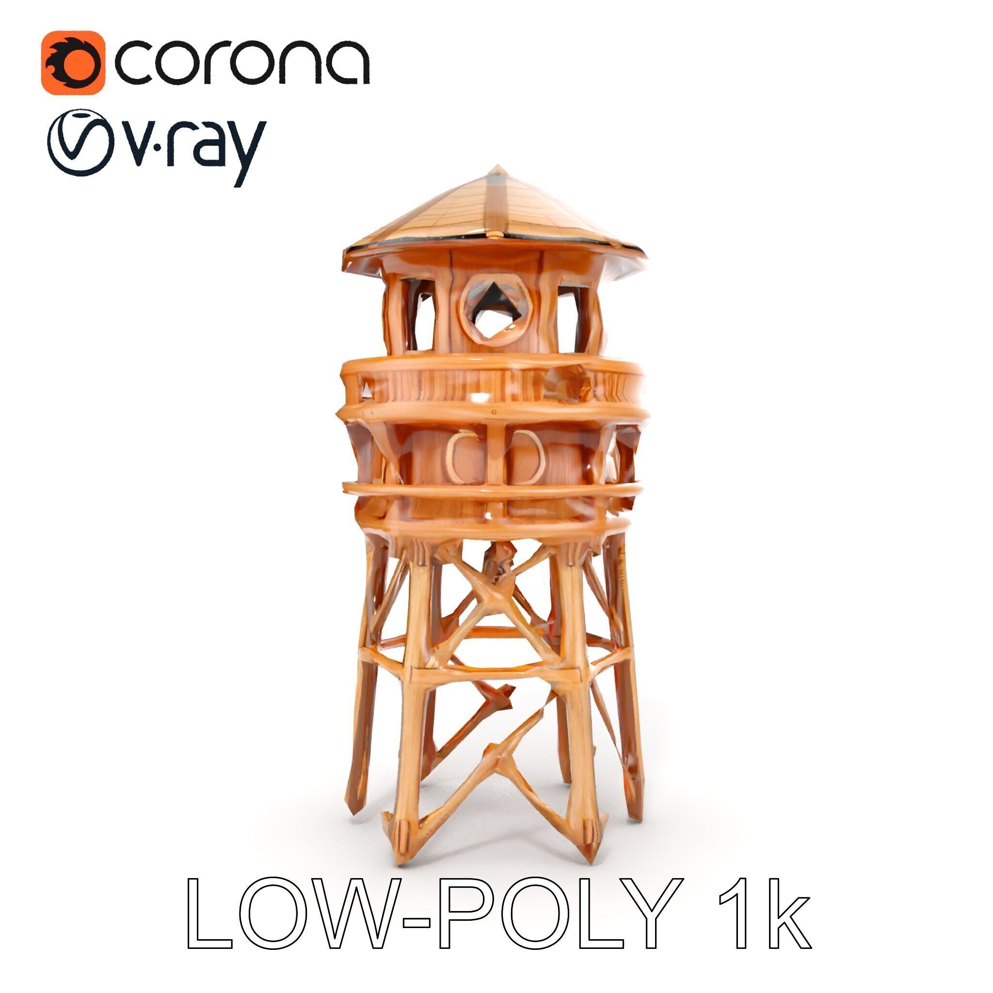 Wooden Lighthouse Tower model pack for Game and Architectural... Low-poly 3D model_17