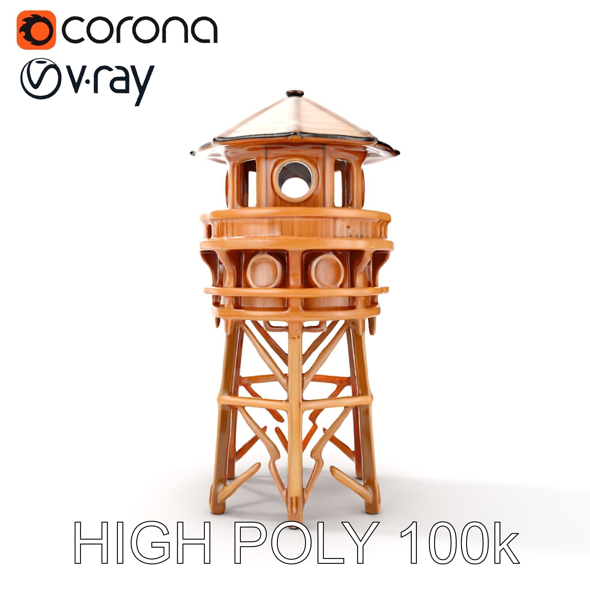 Wooden Lighthouse Tower model pack for Game and Architectural... Low-poly 3D model_18