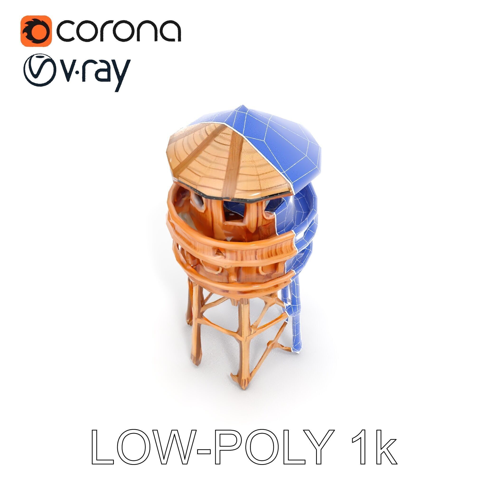 Wooden Lighthouse Tower model pack for Game and Architectural... Low-poly 3D model_26
