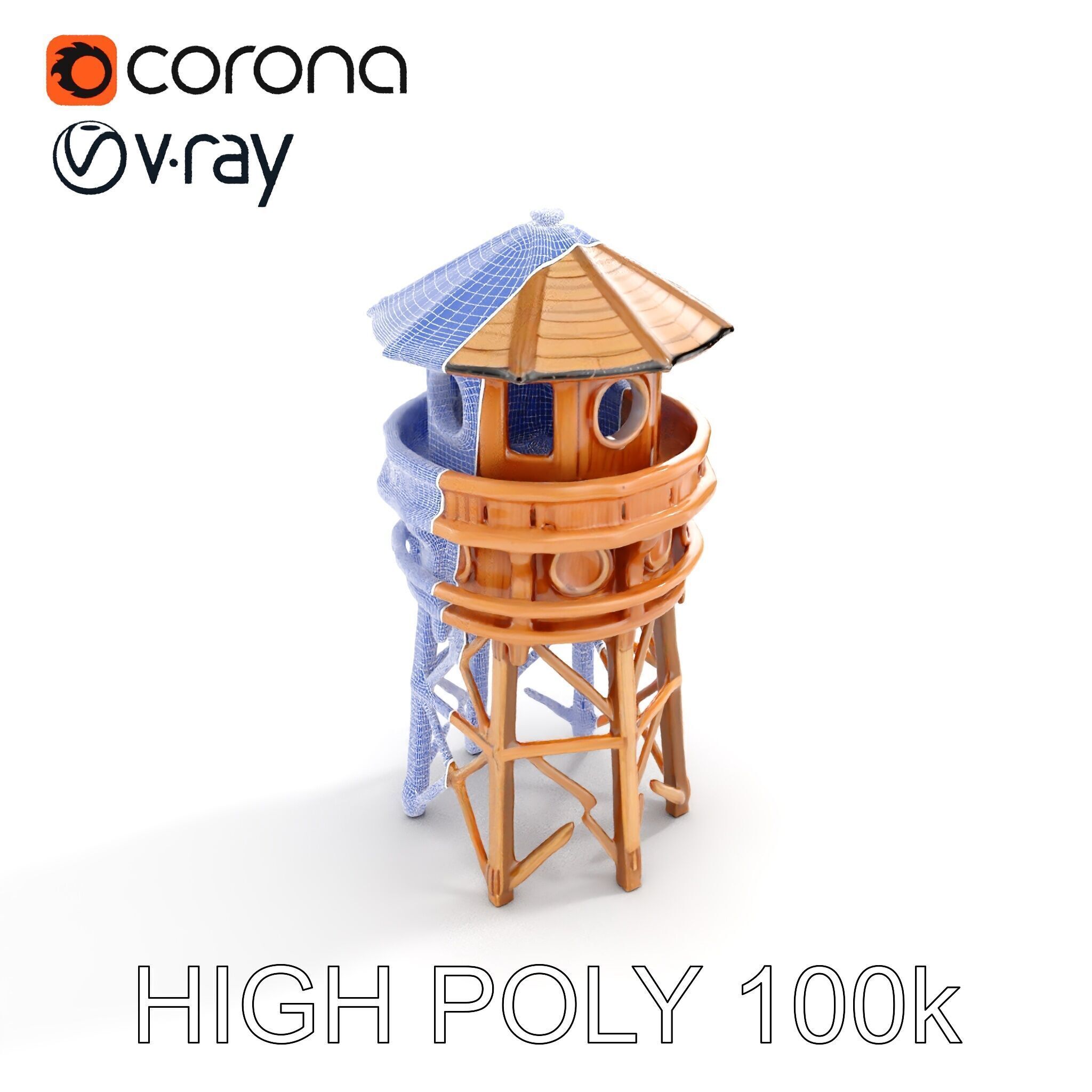 Wooden Lighthouse Tower model pack for Game and Architectural... Low-poly 3D model_33