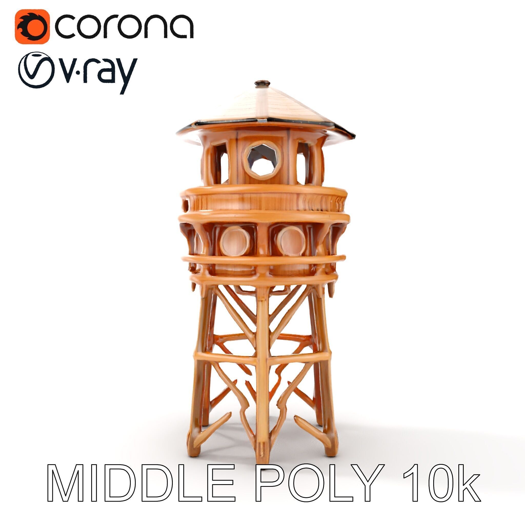 Wooden Lighthouse Tower model pack for Game and Architectural... Low-poly 3D model_14