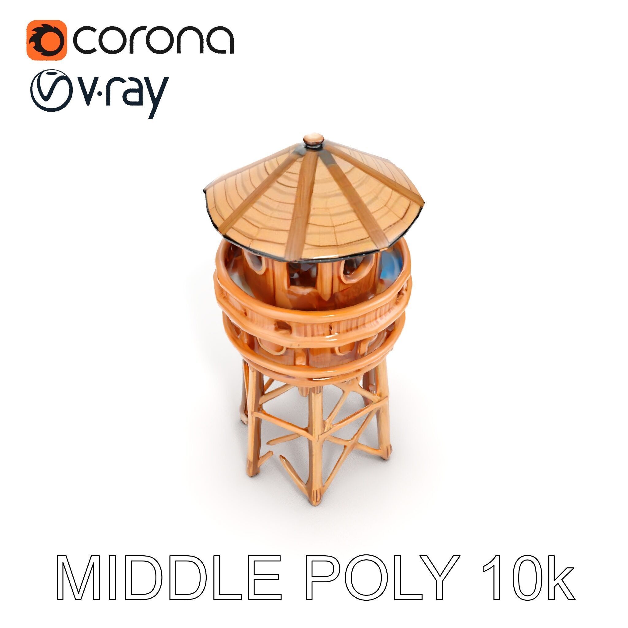 Wooden Lighthouse Tower model pack for Game and Architectural... Low-poly 3D model_8