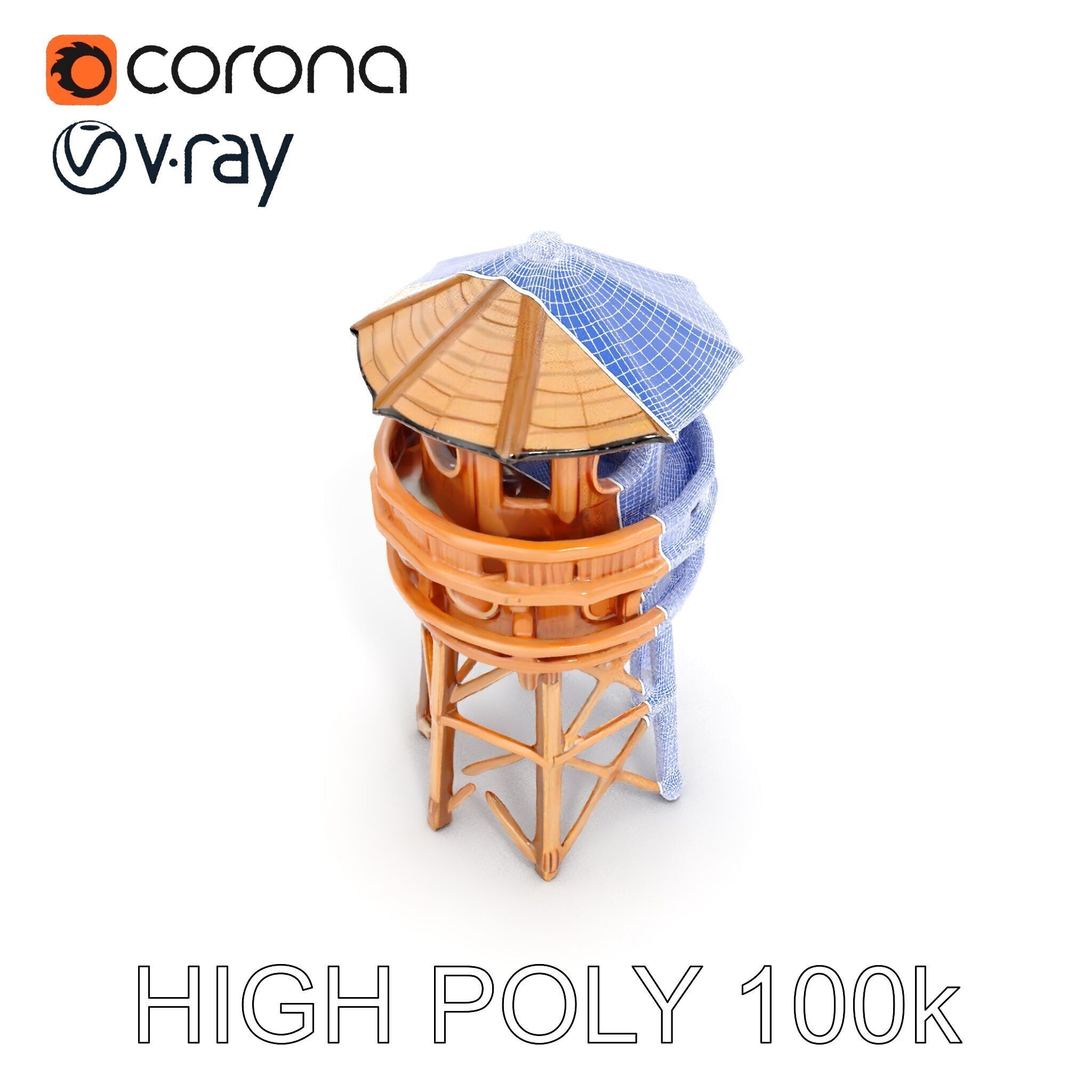 Wooden Lighthouse Tower model pack for Game and Architectural... Low-poly 3D model_27