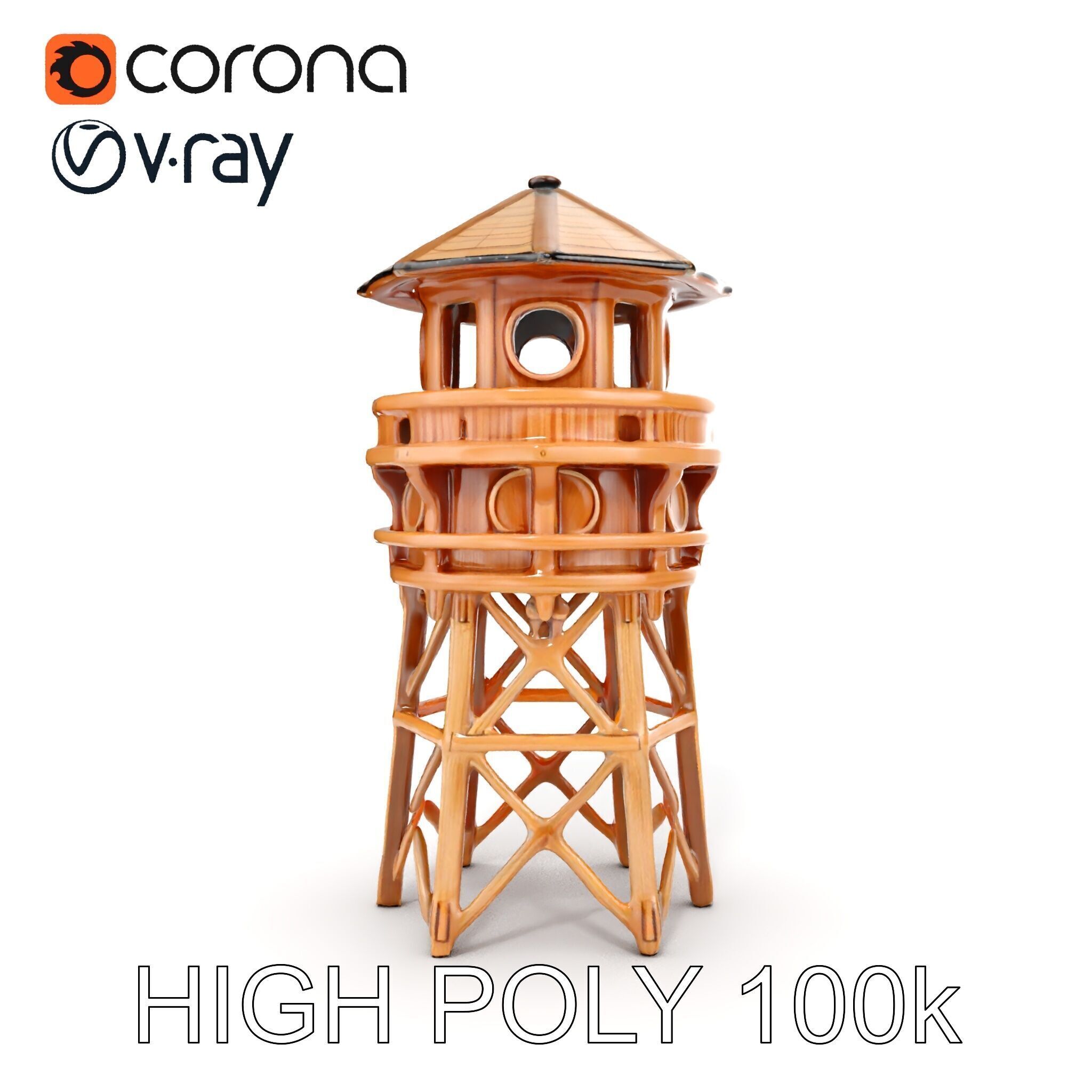 Wooden Lighthouse Tower model pack for Game and Architectural... Low-poly 3D model_30