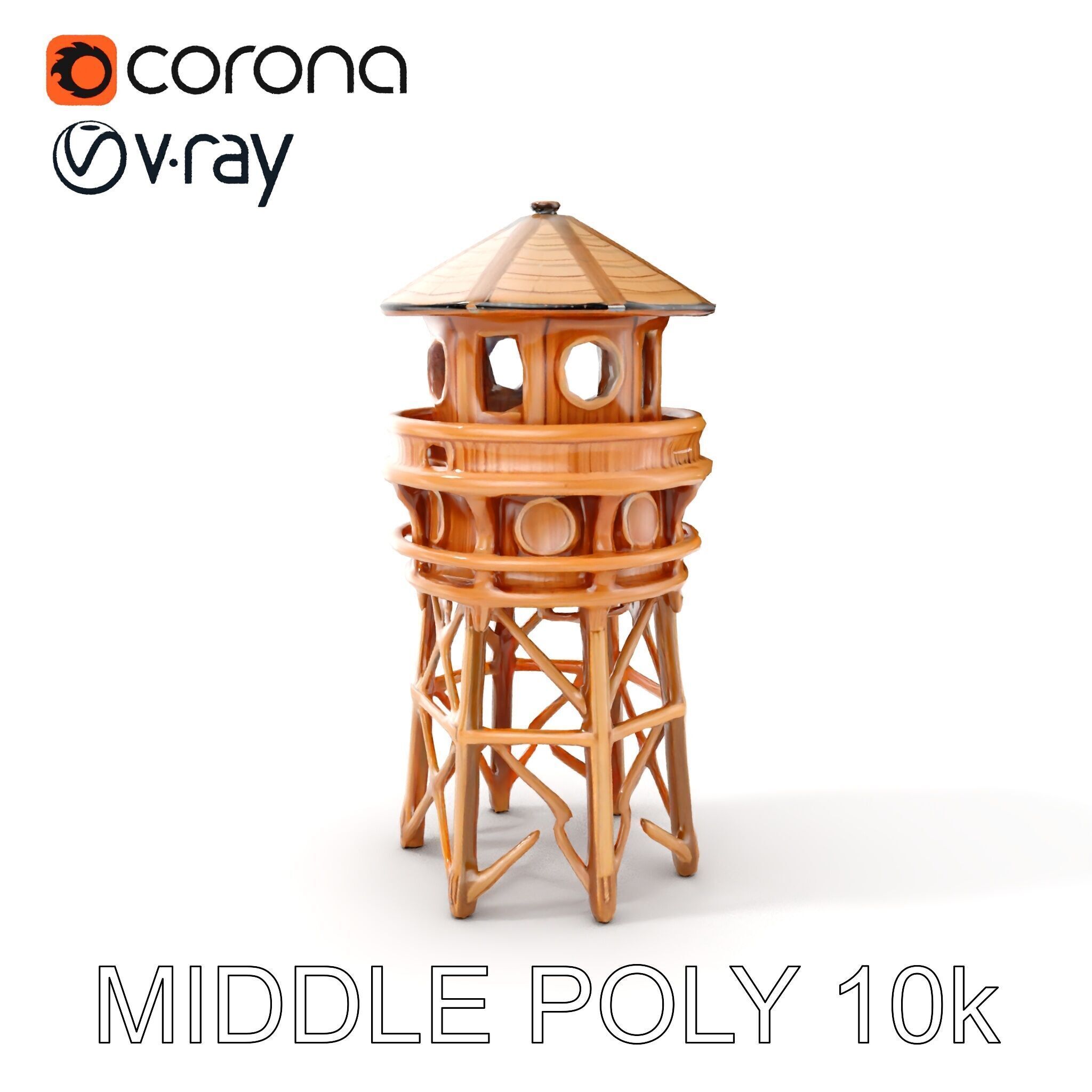 Wooden Lighthouse Tower model pack for Game and Architectural... Low-poly 3D model_16