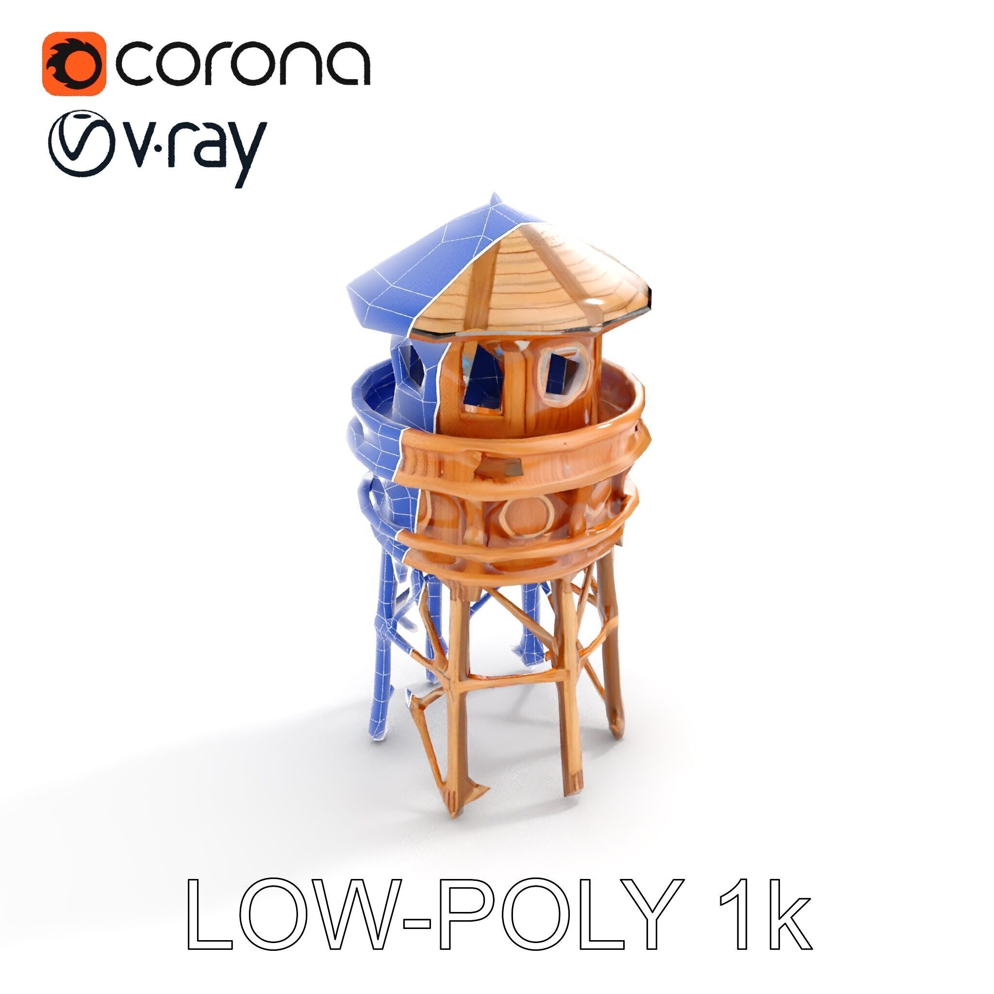 Wooden Lighthouse Tower model pack for Game and Architectural... Low-poly 3D model_15