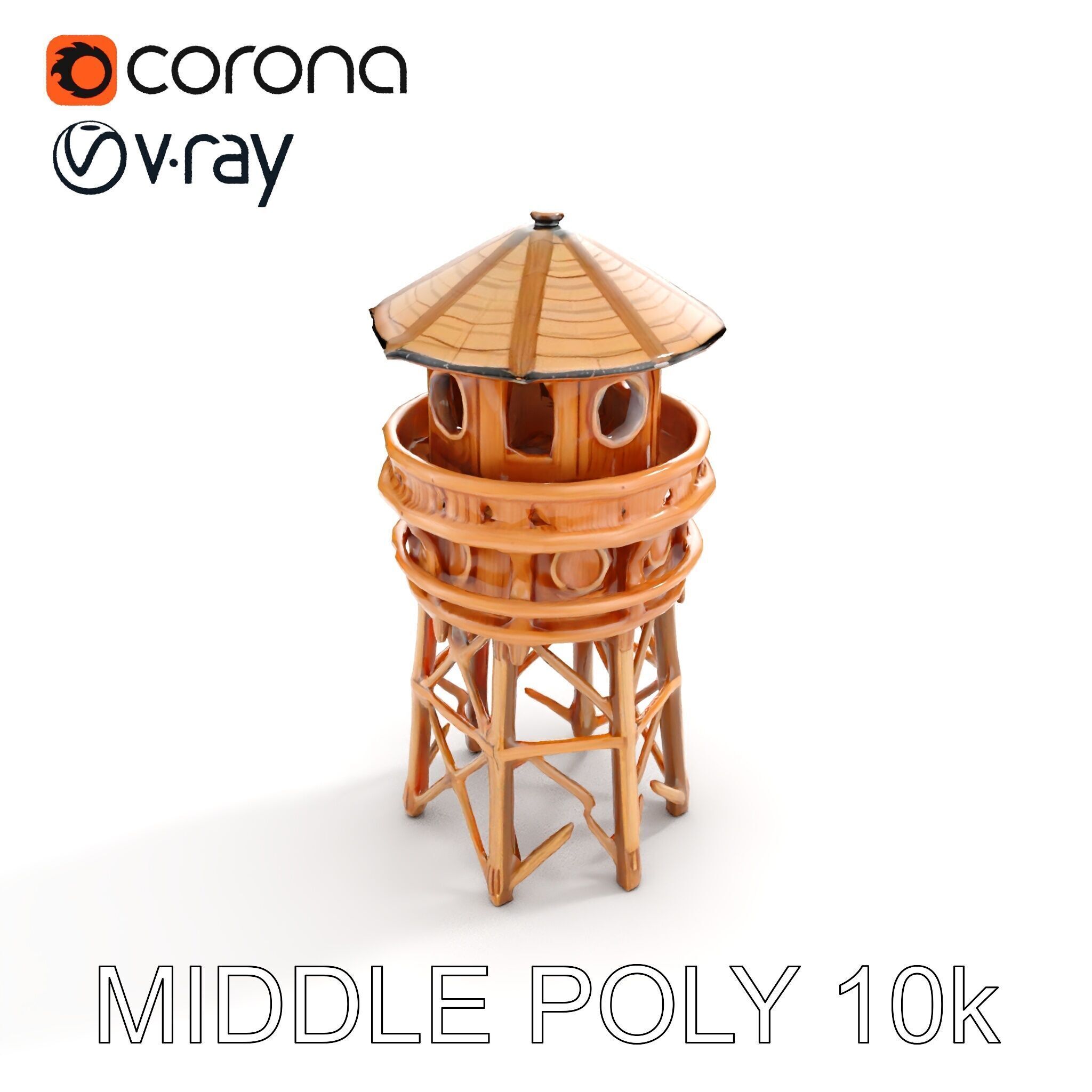 Wooden Lighthouse Tower model pack for Game and Architectural... Low-poly 3D model_6