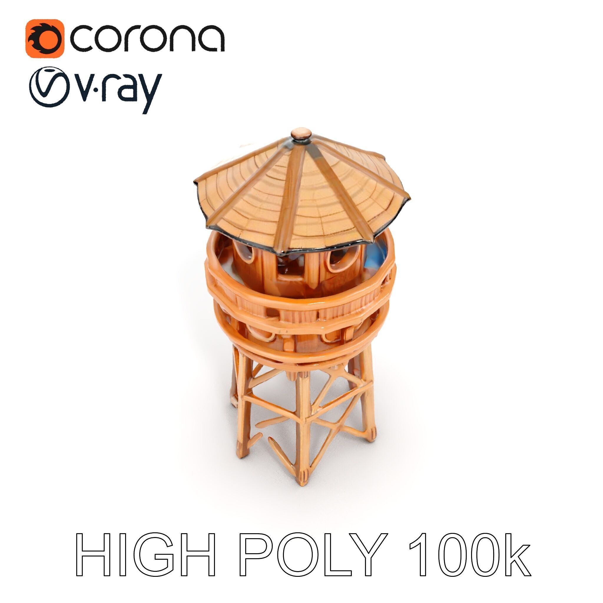 Wooden Lighthouse Tower model pack for Game and Architectural... Low-poly 3D model_13