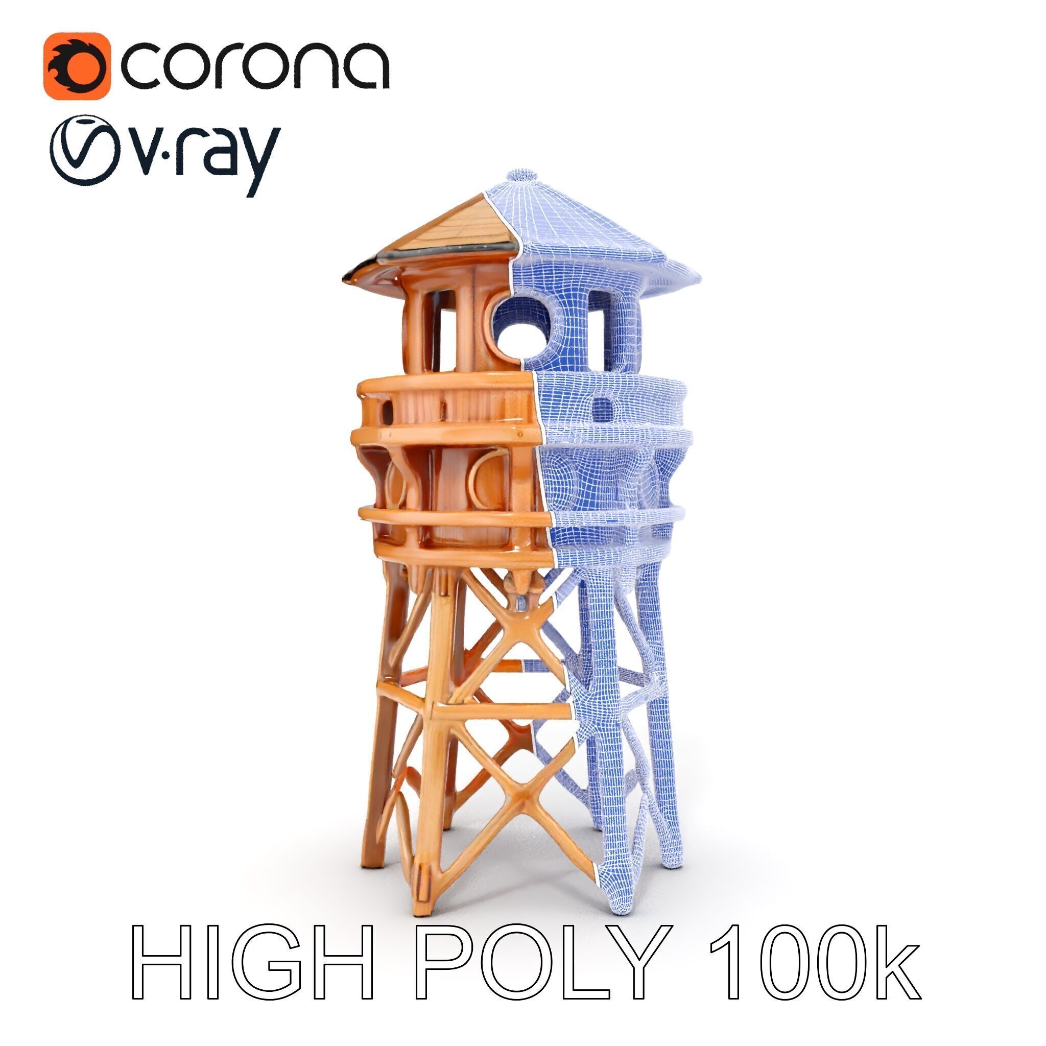 Wooden Lighthouse Tower model pack for Game and Architectural... Low-poly 3D model_21