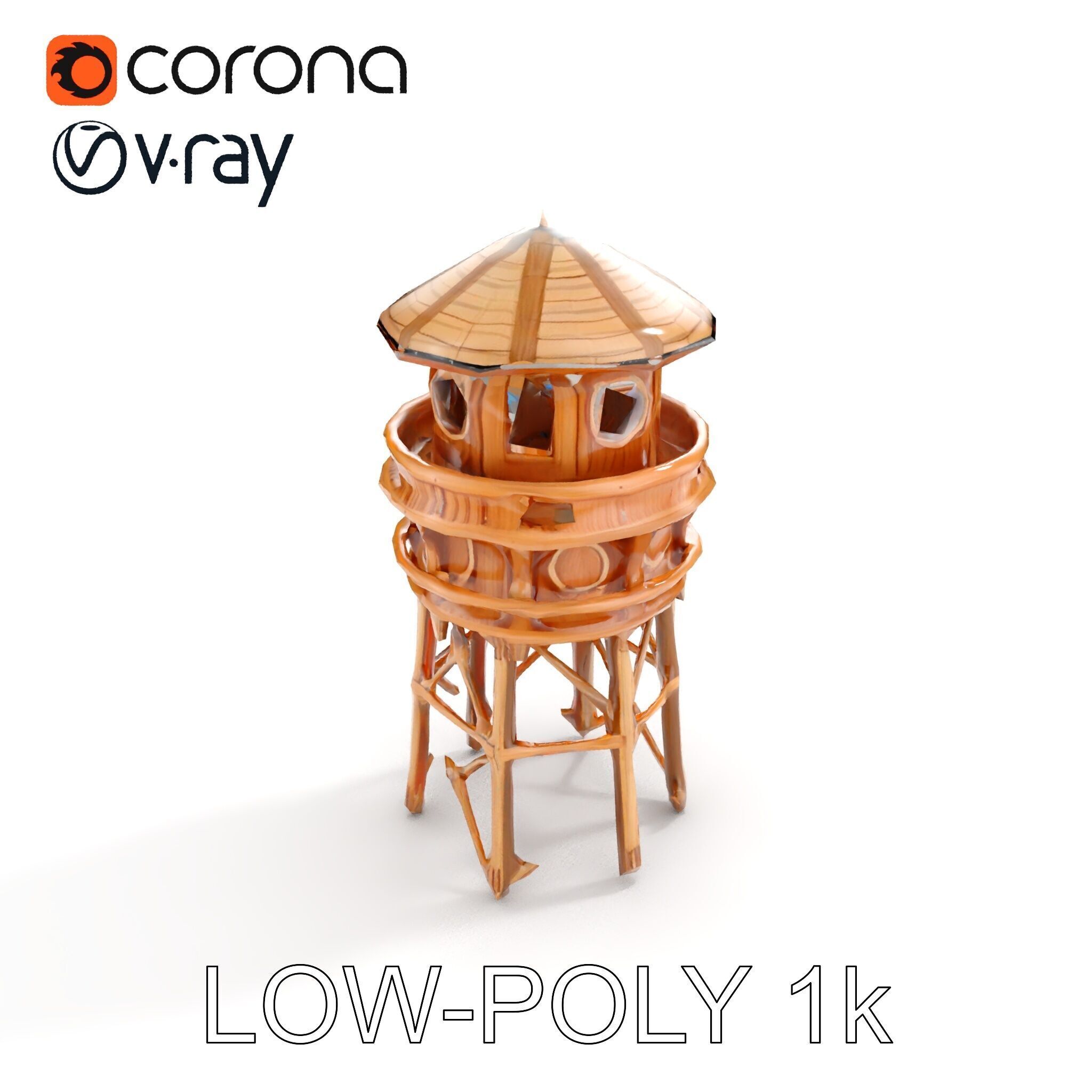 Wooden Lighthouse Tower model pack for Game and Architectural... Low-poly 3D model_20