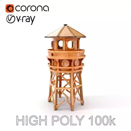 Wooden Lighthouse Tower model pack for Game and Architectural... Low-poly 3D model