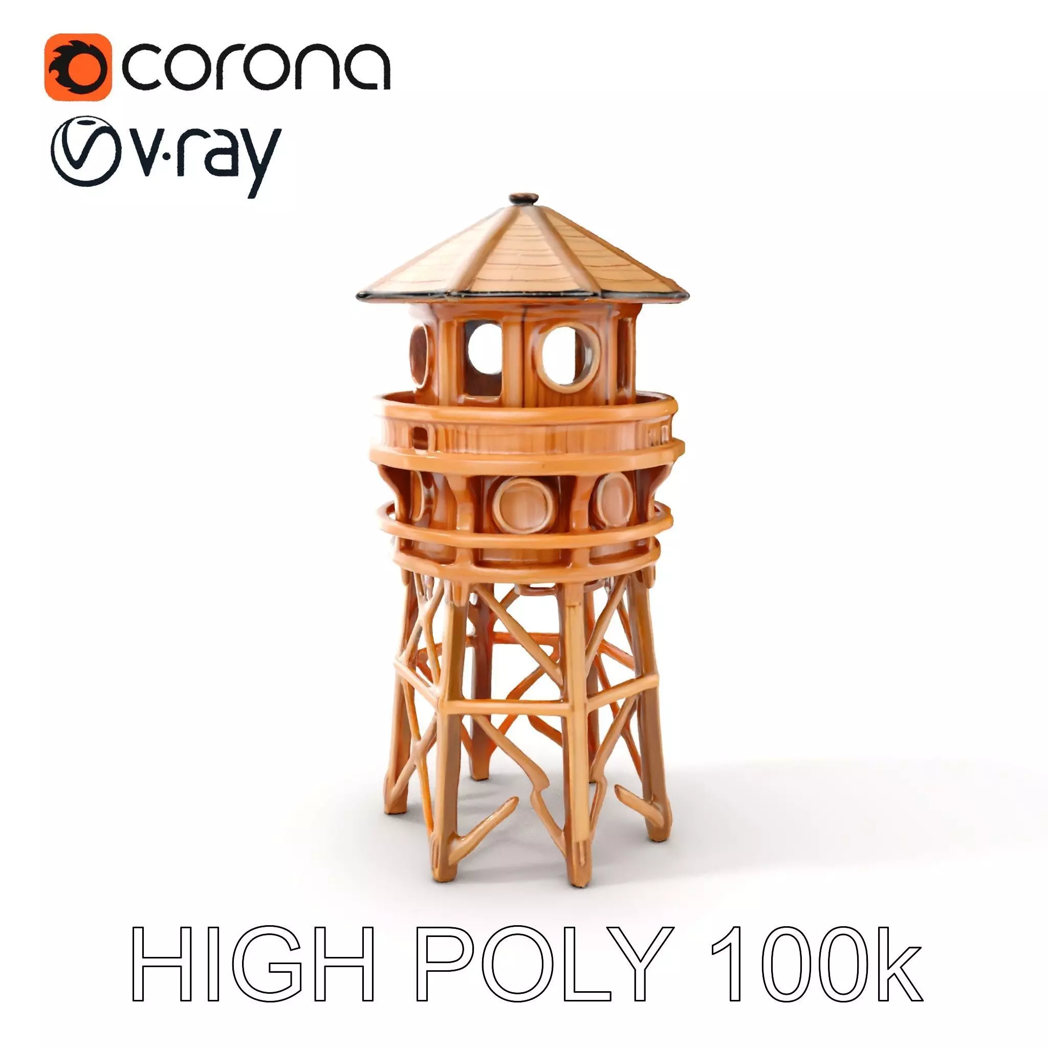 Wooden Lighthouse Tower model pack for Game and Architectural... Low-poly 3D model_0