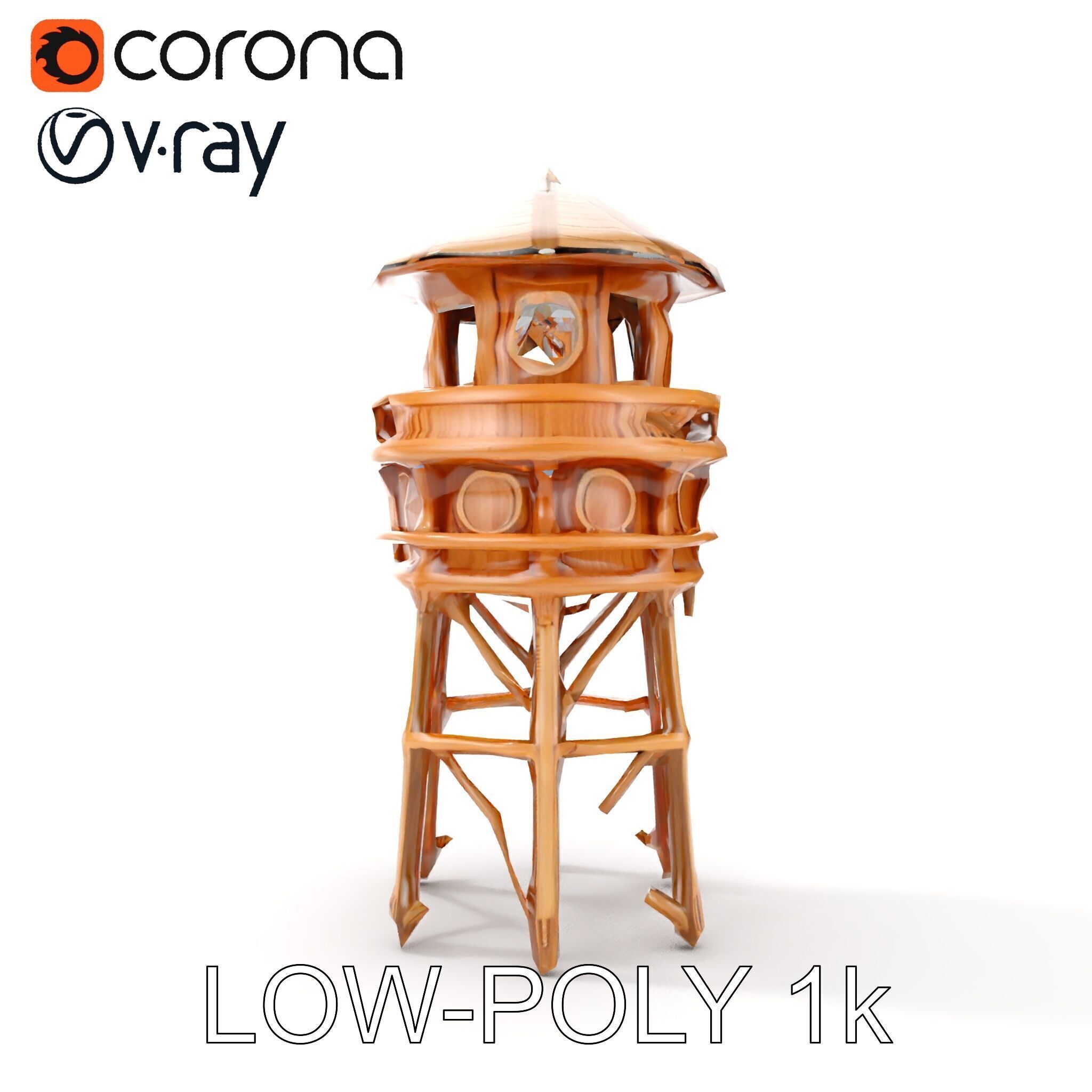 Wooden Lighthouse Tower model pack for Game and Architectural... Low-poly 3D model_9