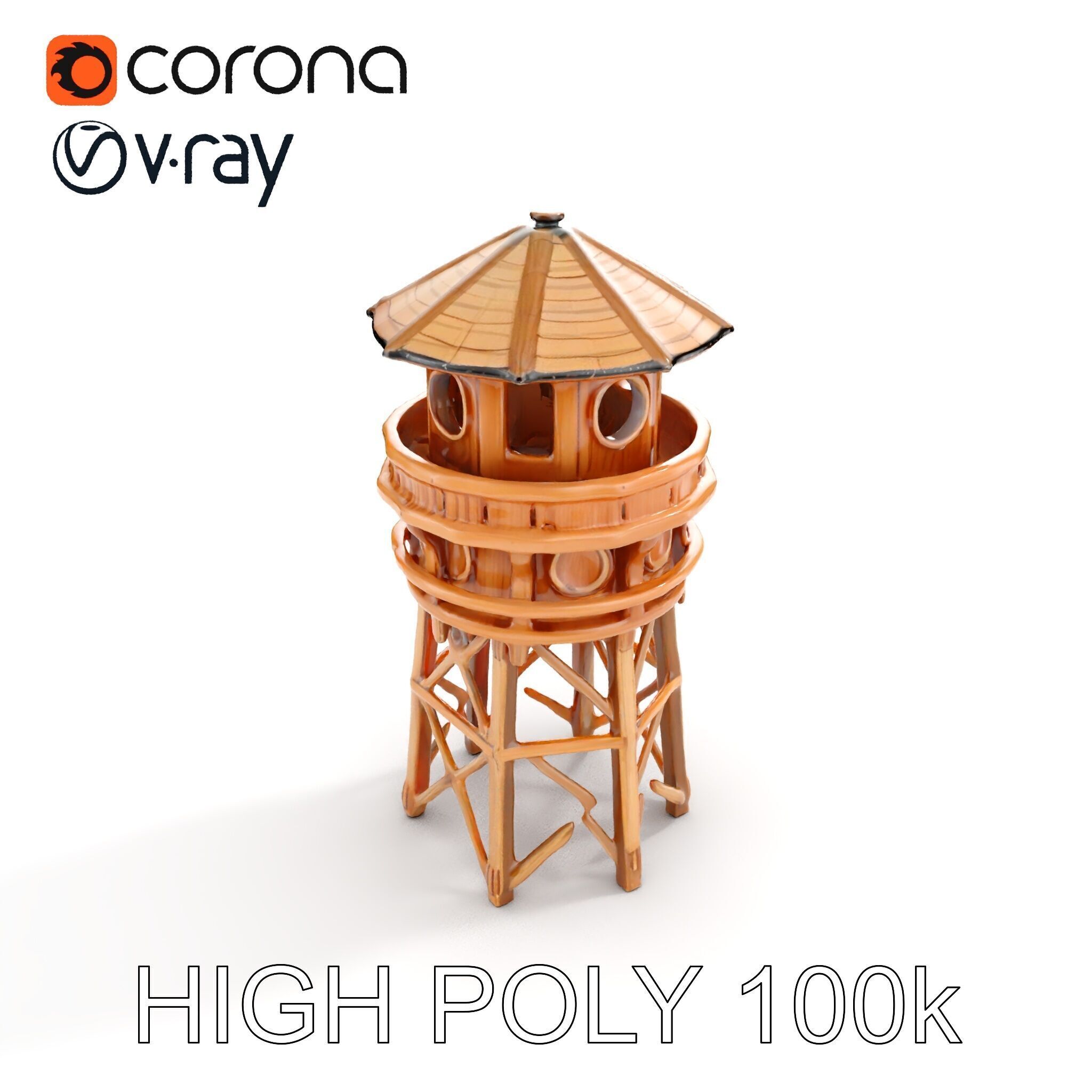 Wooden Lighthouse Tower model pack for Game and Architectural... Low-poly 3D model_10