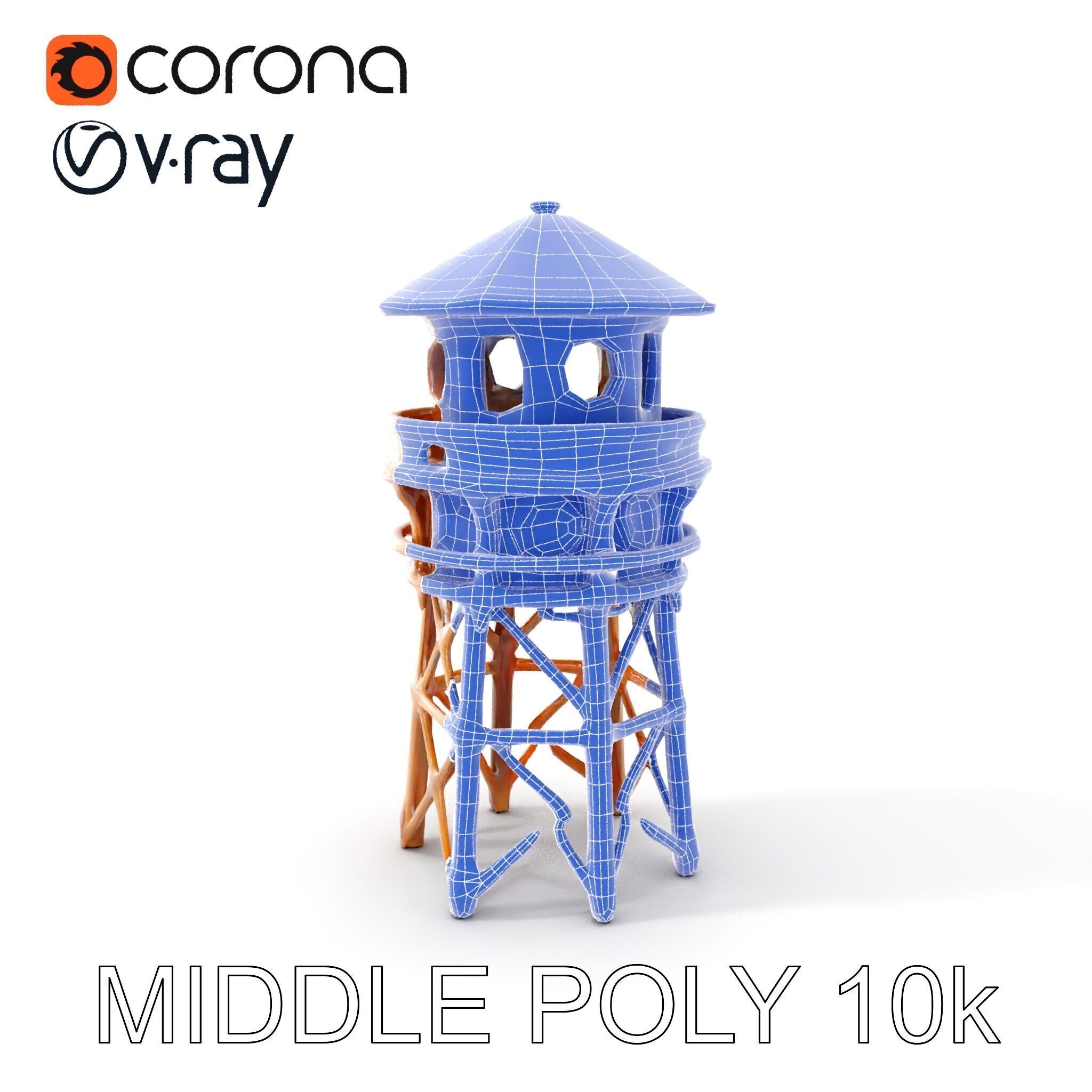Wooden Lighthouse Tower model pack for Game and Architectural... Low-poly 3D model_11