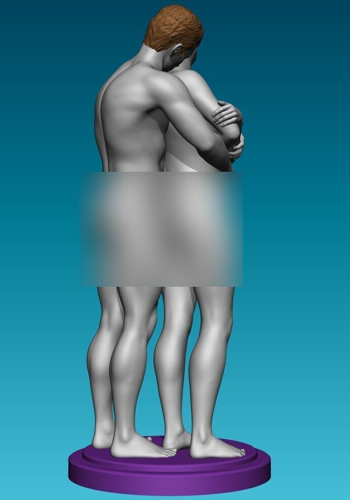 Couple Hugging 3D print model_7