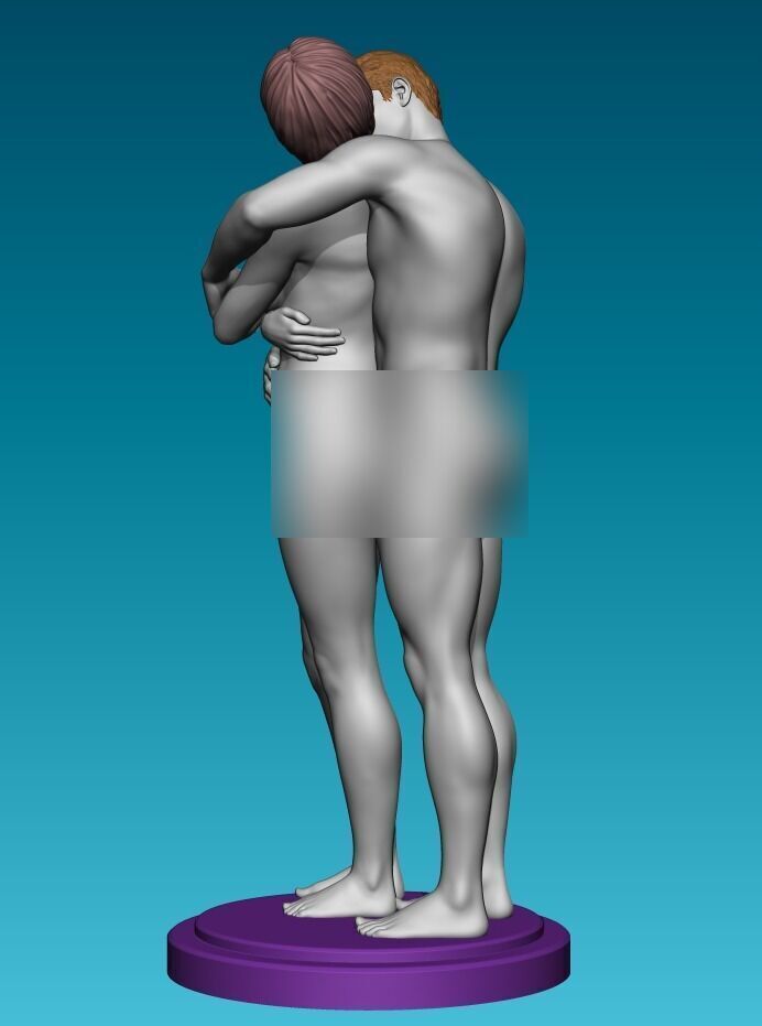 Couple Hugging 3D print model_5