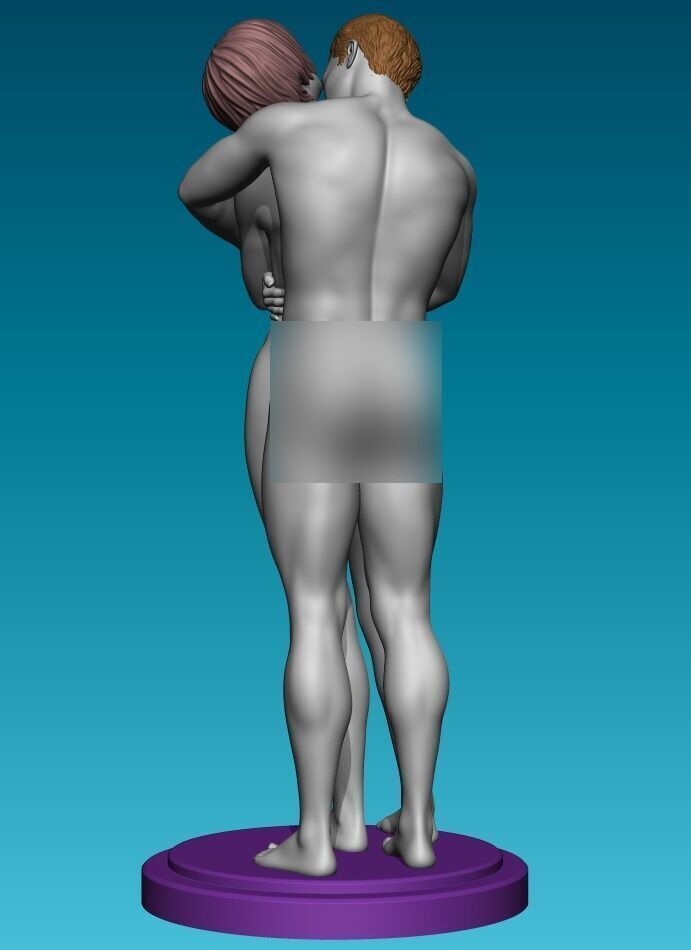 Couple Hugging 3D print model_6