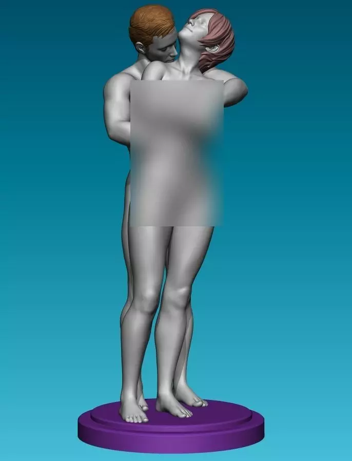 Couple Hugging 3D print model_0