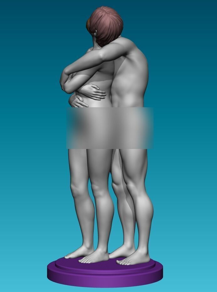Couple Hugging 3D print model_1