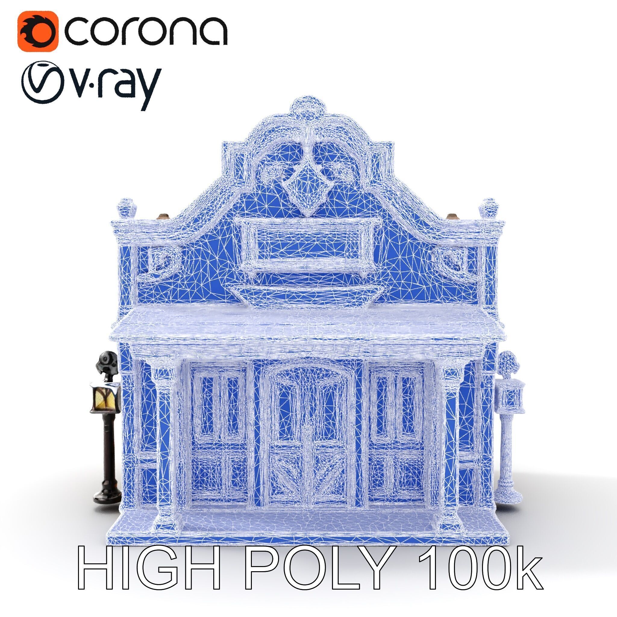 Western Saloon Building Model Pack Low-poly 3D model_12