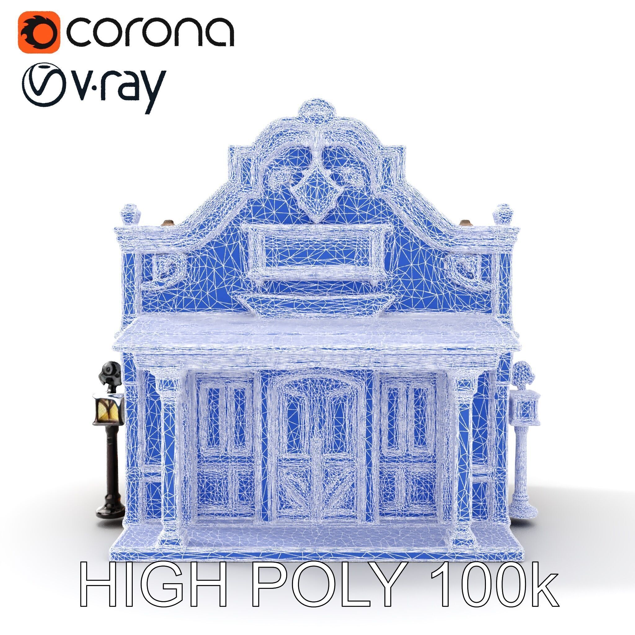 Western Saloon Building Model Pack Low-poly 3D model_27