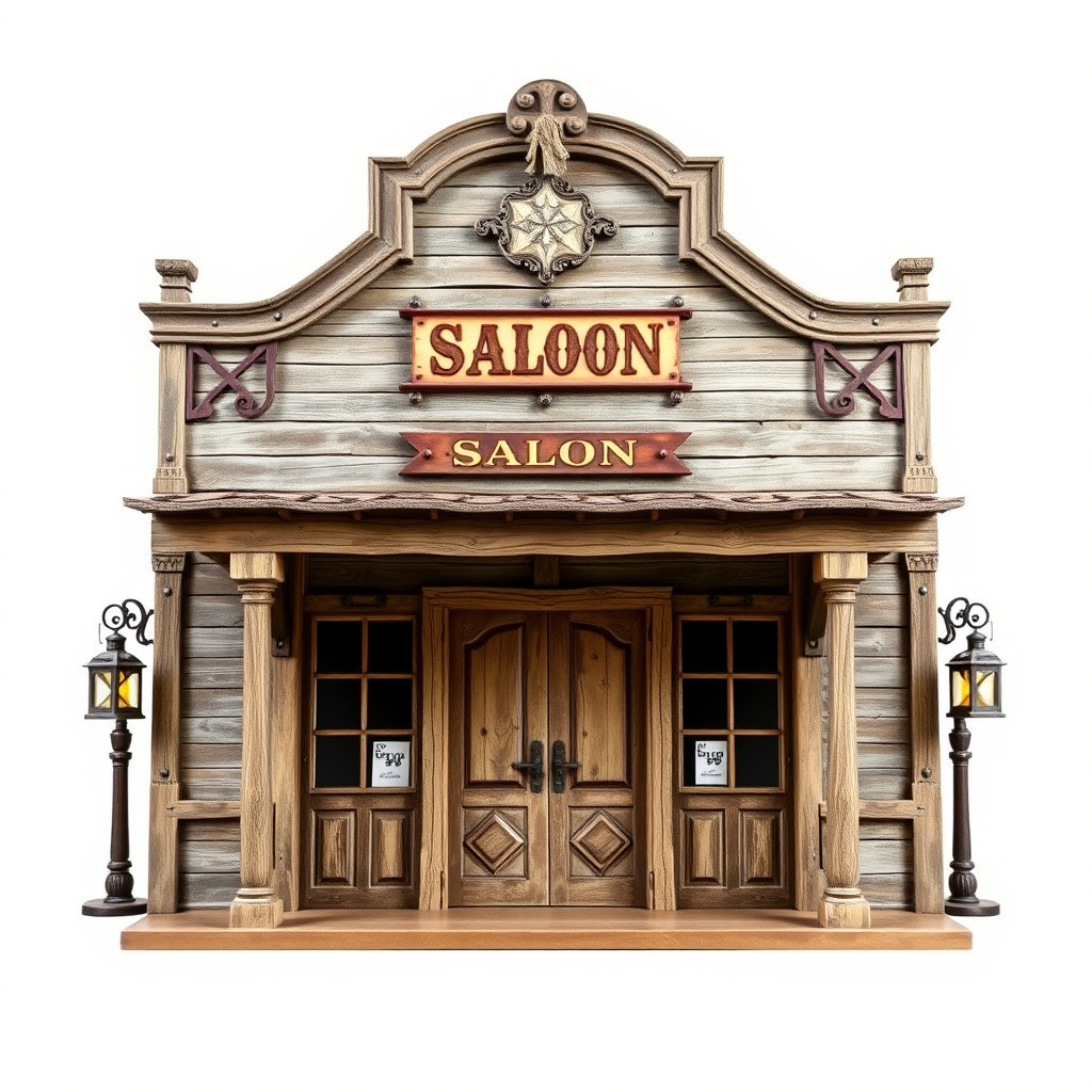 Western Saloon Building Model Pack Low-poly 3D model_2