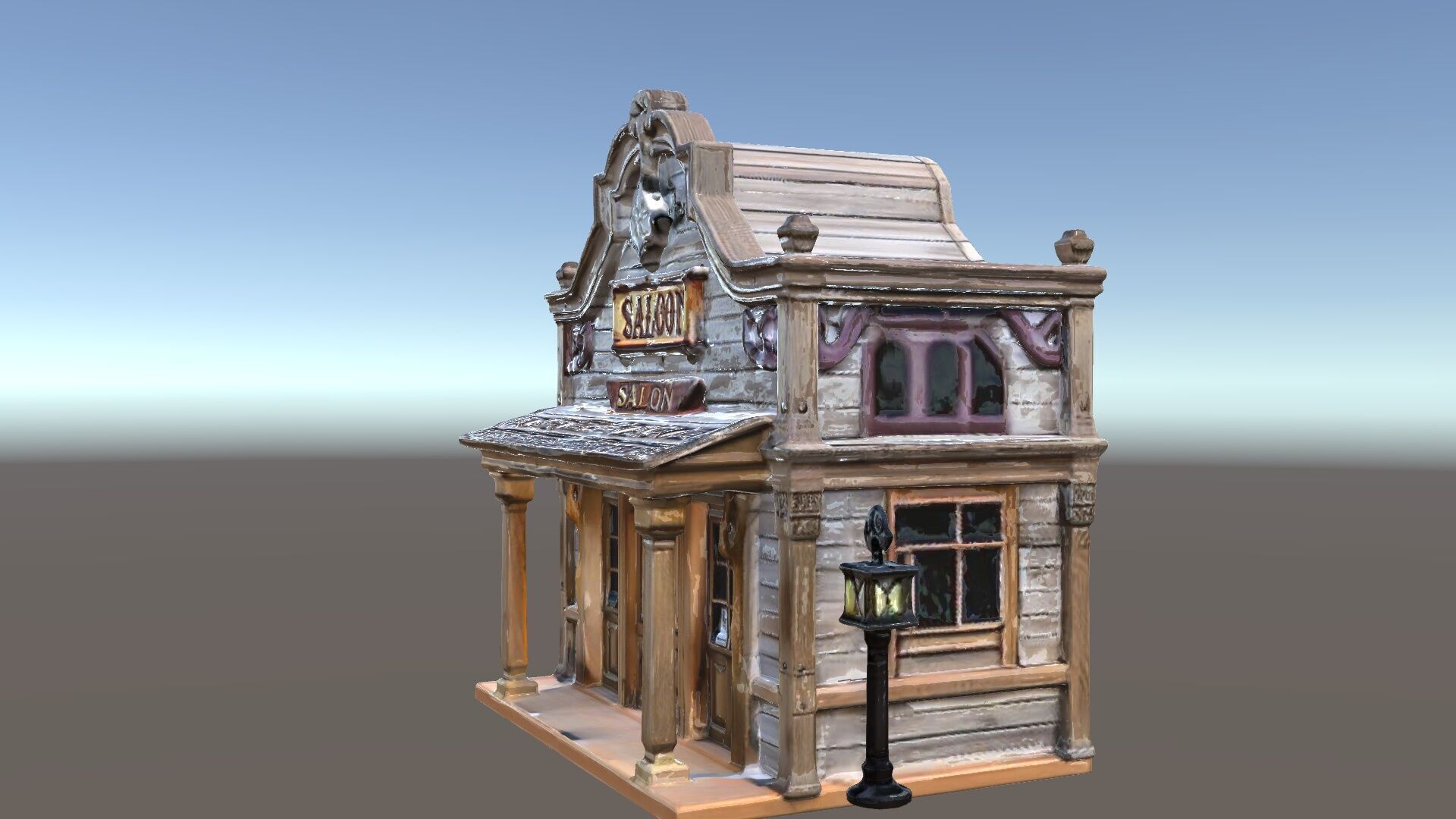 Western Saloon Building Model Pack Low-poly 3D model_5