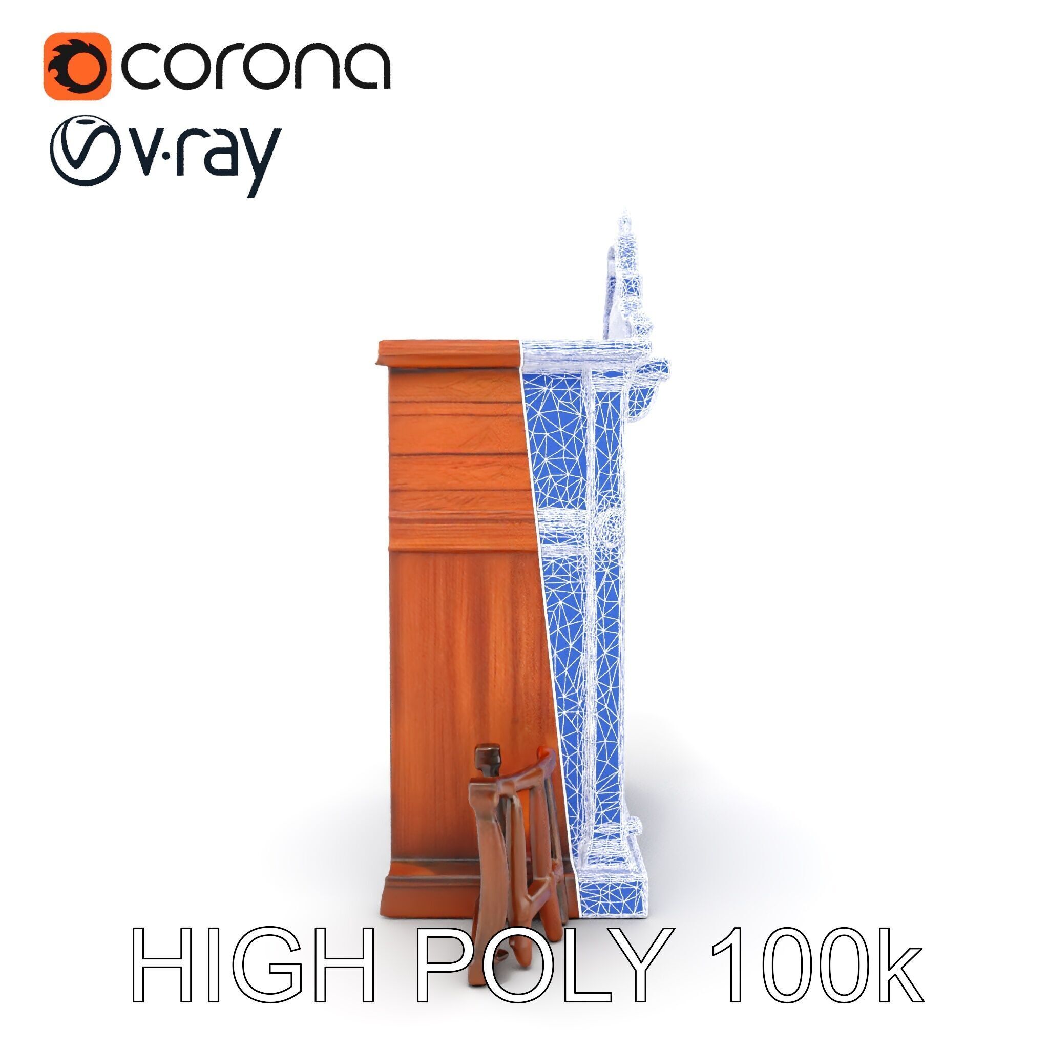 Vintage Western Salon Facade D Model Pack Low-poly 3D model_24