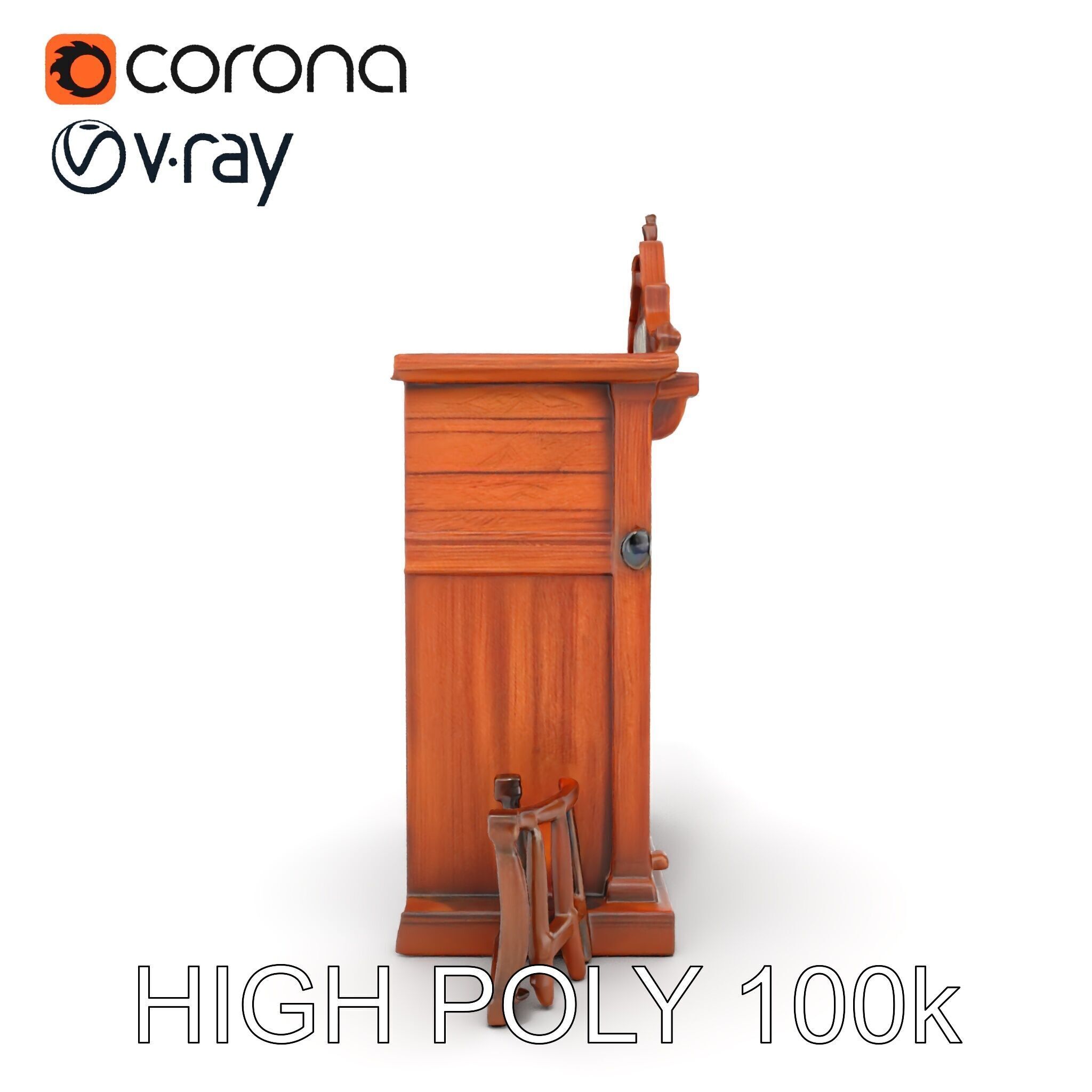 Vintage Western Salon Facade D Model Pack Low-poly 3D model_20