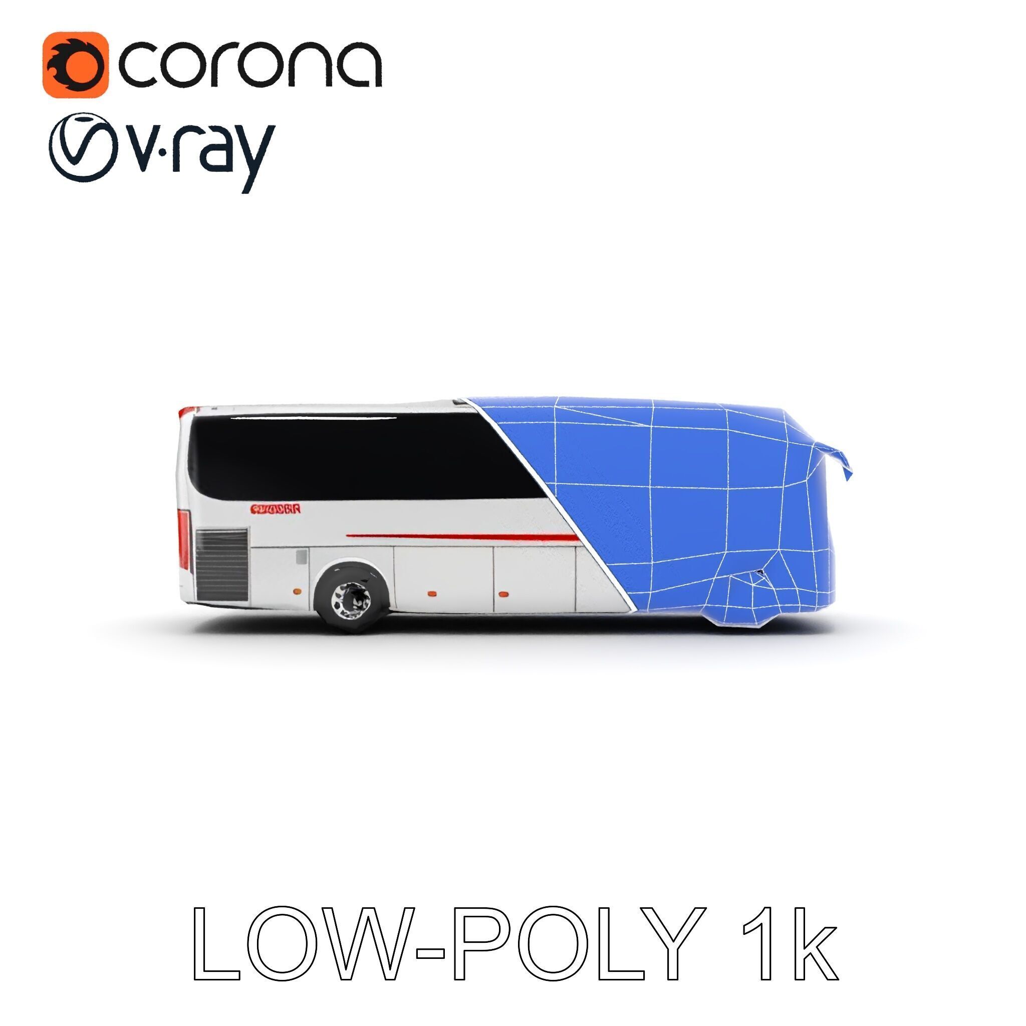 Modern Coach Bus Model Pack for Unity and Unreal Low-poly 3D model_23
