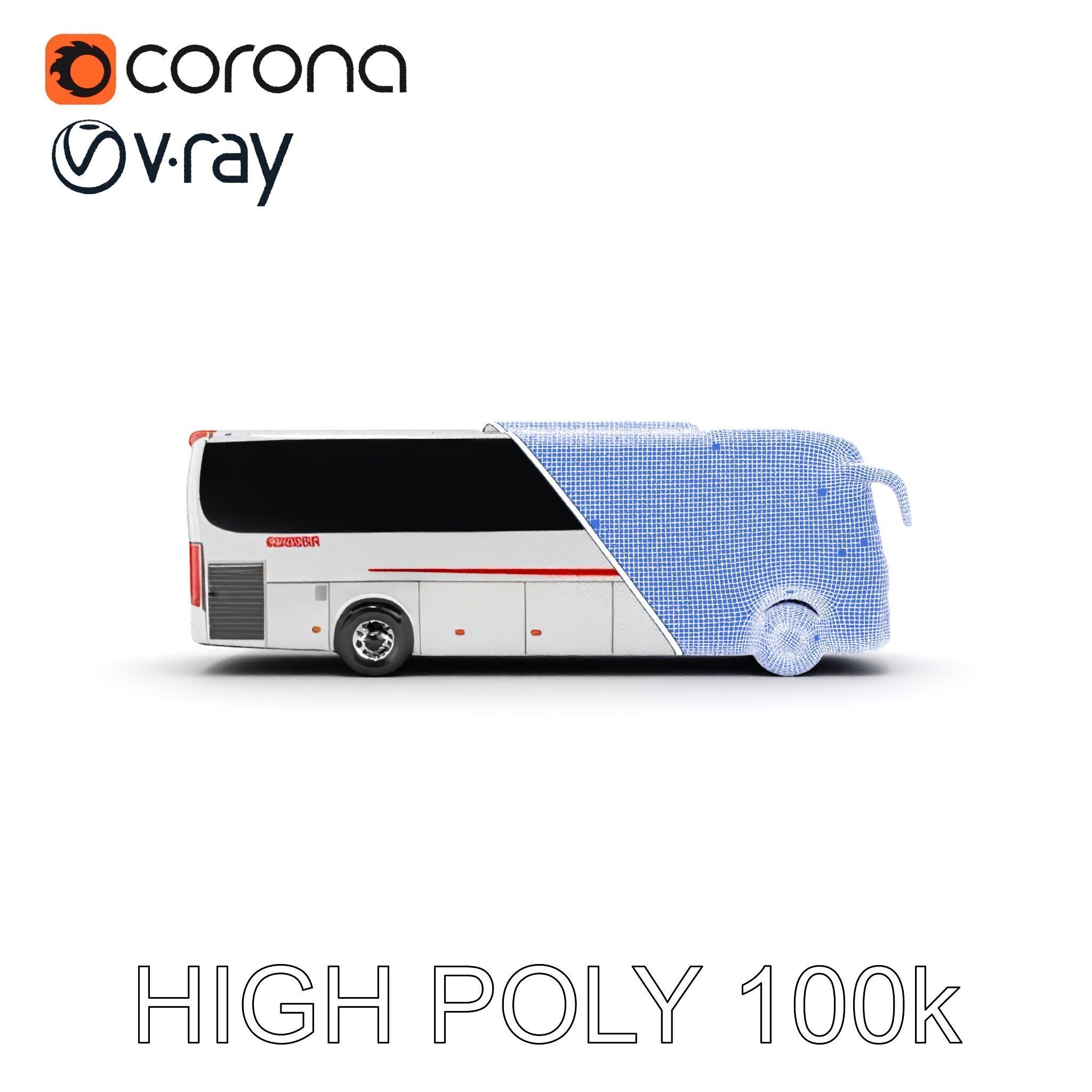 Modern Coach Bus Model Pack for Unity and Unreal Low-poly 3D model_30