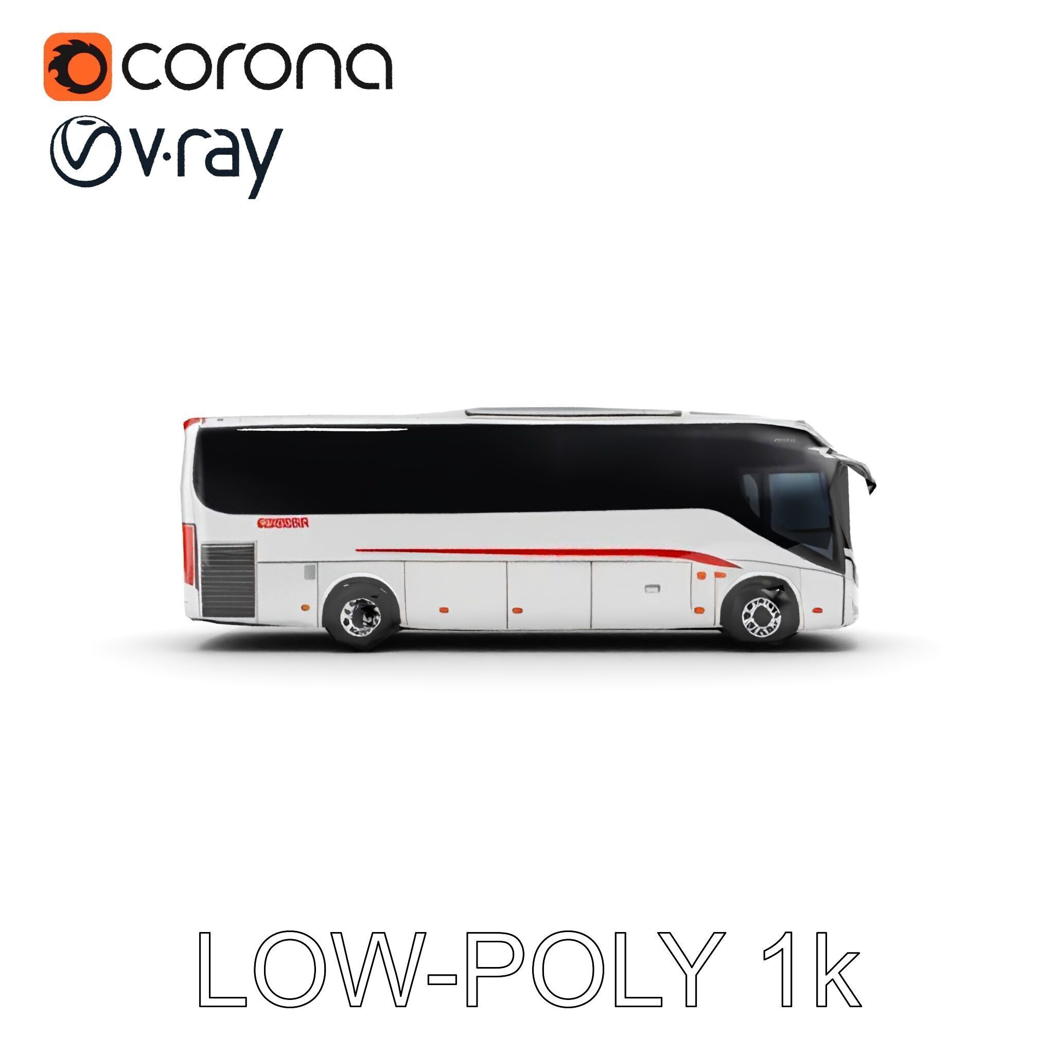 Modern Coach Bus Model Pack for Unity and Unreal Low-poly 3D model_7