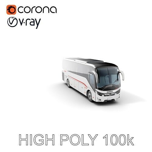 Modern Coach Bus Model Pack for Unity and Unreal Low-poly 3D model