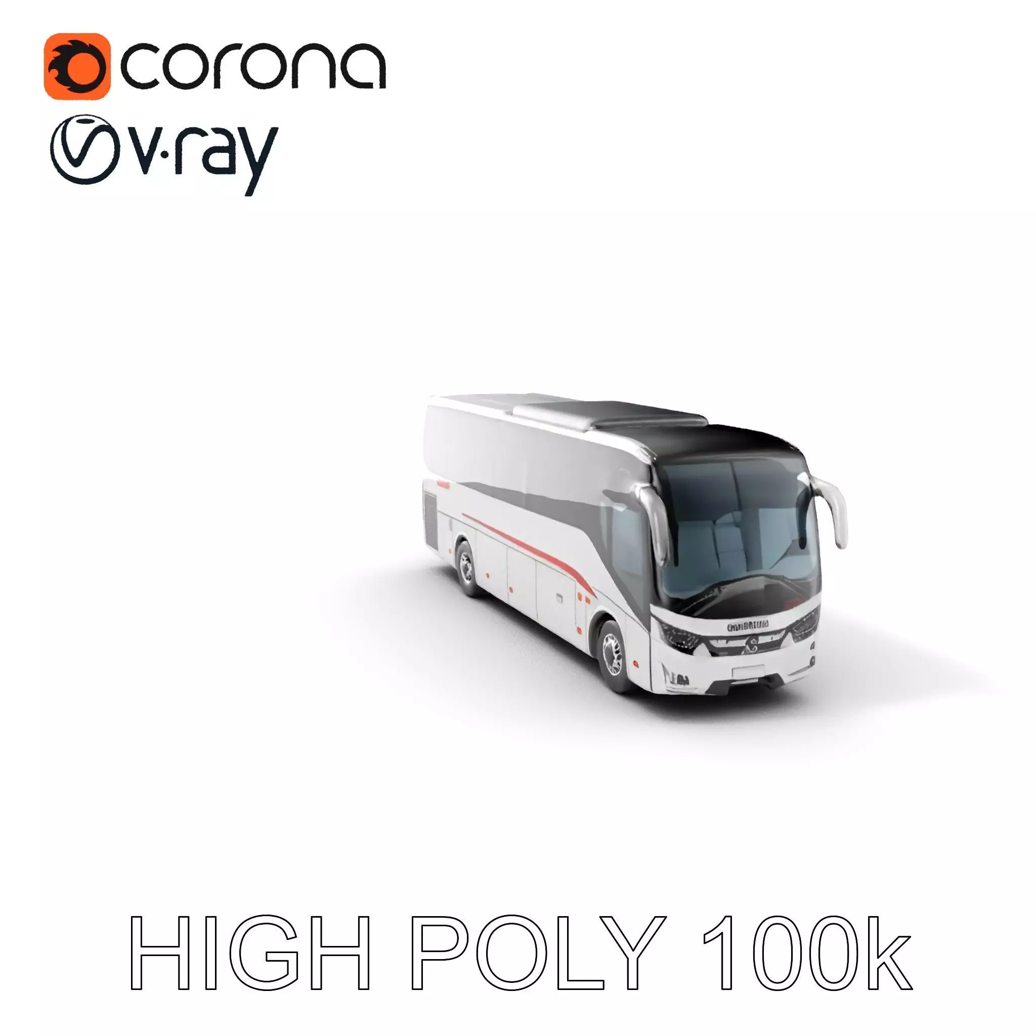 Modern Coach Bus Model Pack for Unity and Unreal Low-poly 3D model_0