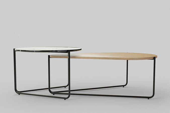 Sentas Black Nesting Coffee Table 3D model