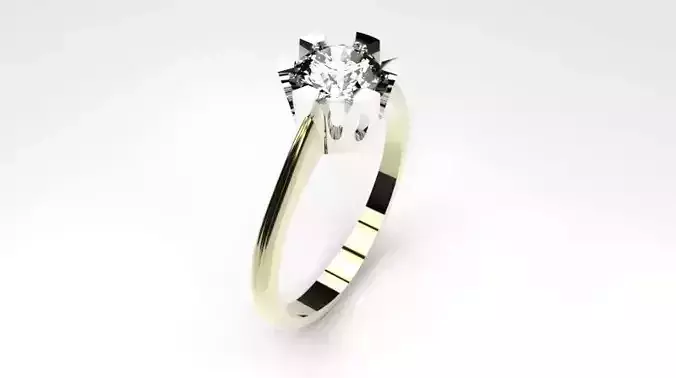 Ring solitaire diamond engagement gold