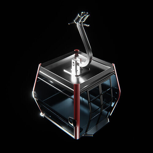 Gondola lift Low-poly 3D model