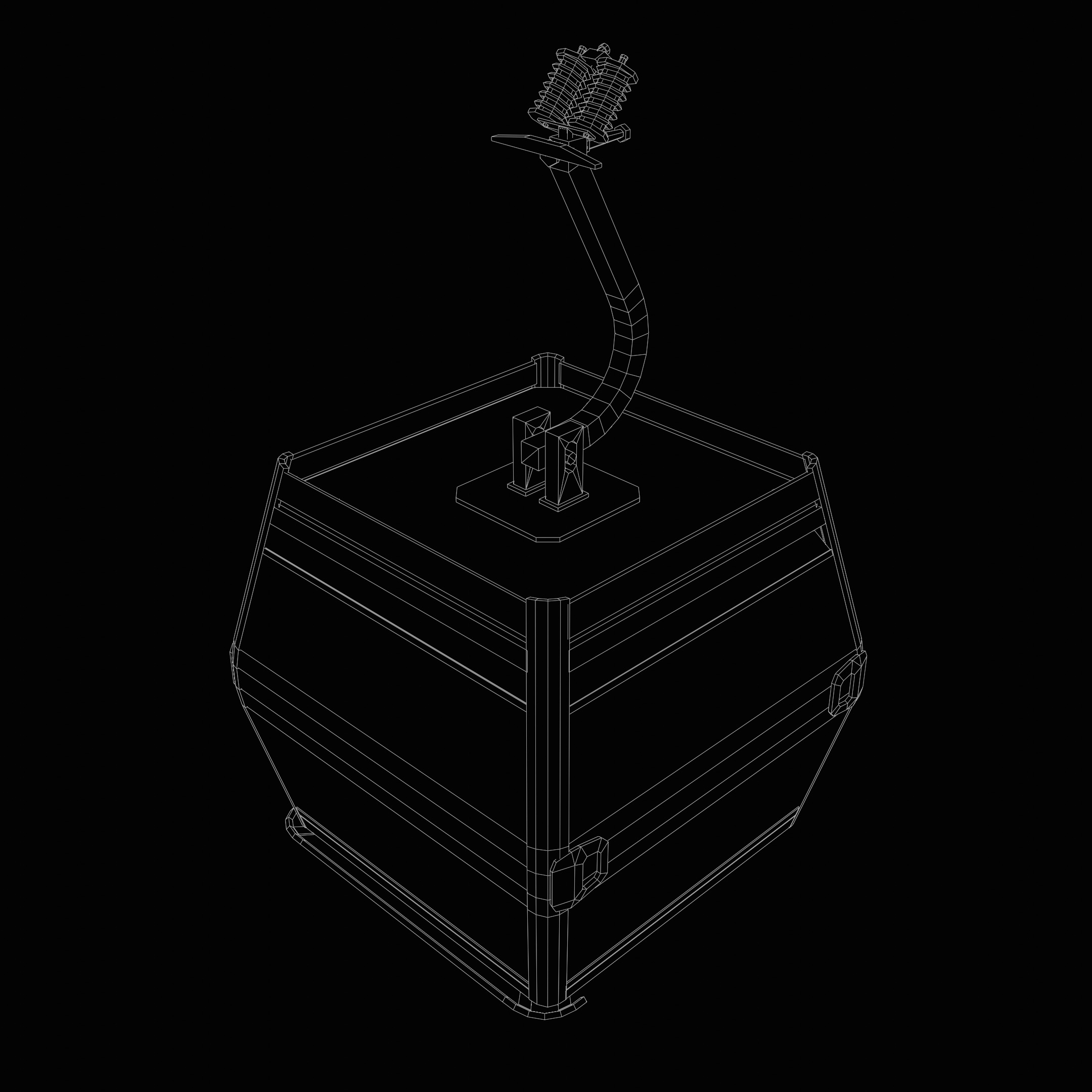 Gondola lift Low-poly 3D model_8