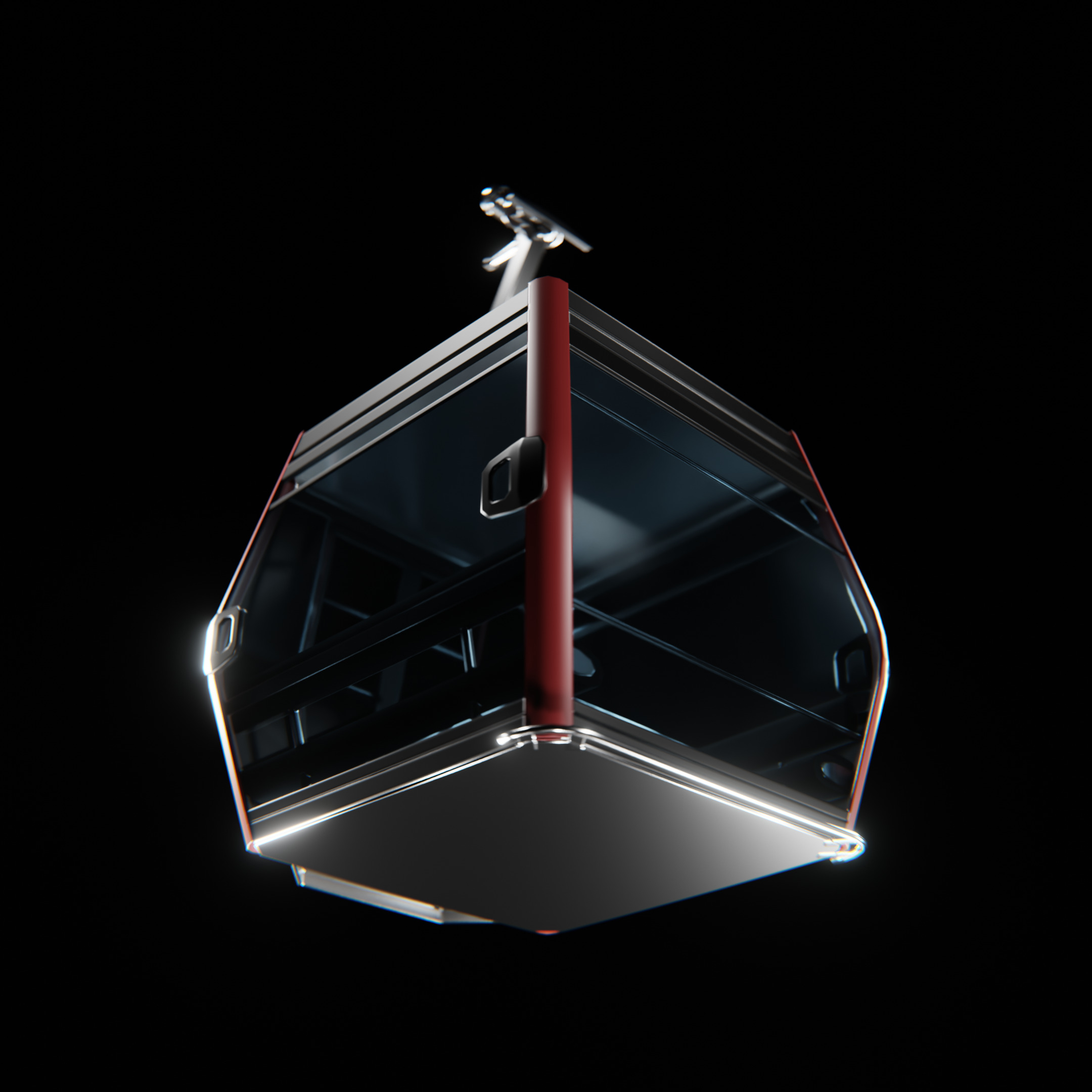 Gondola lift Low-poly 3D model_4