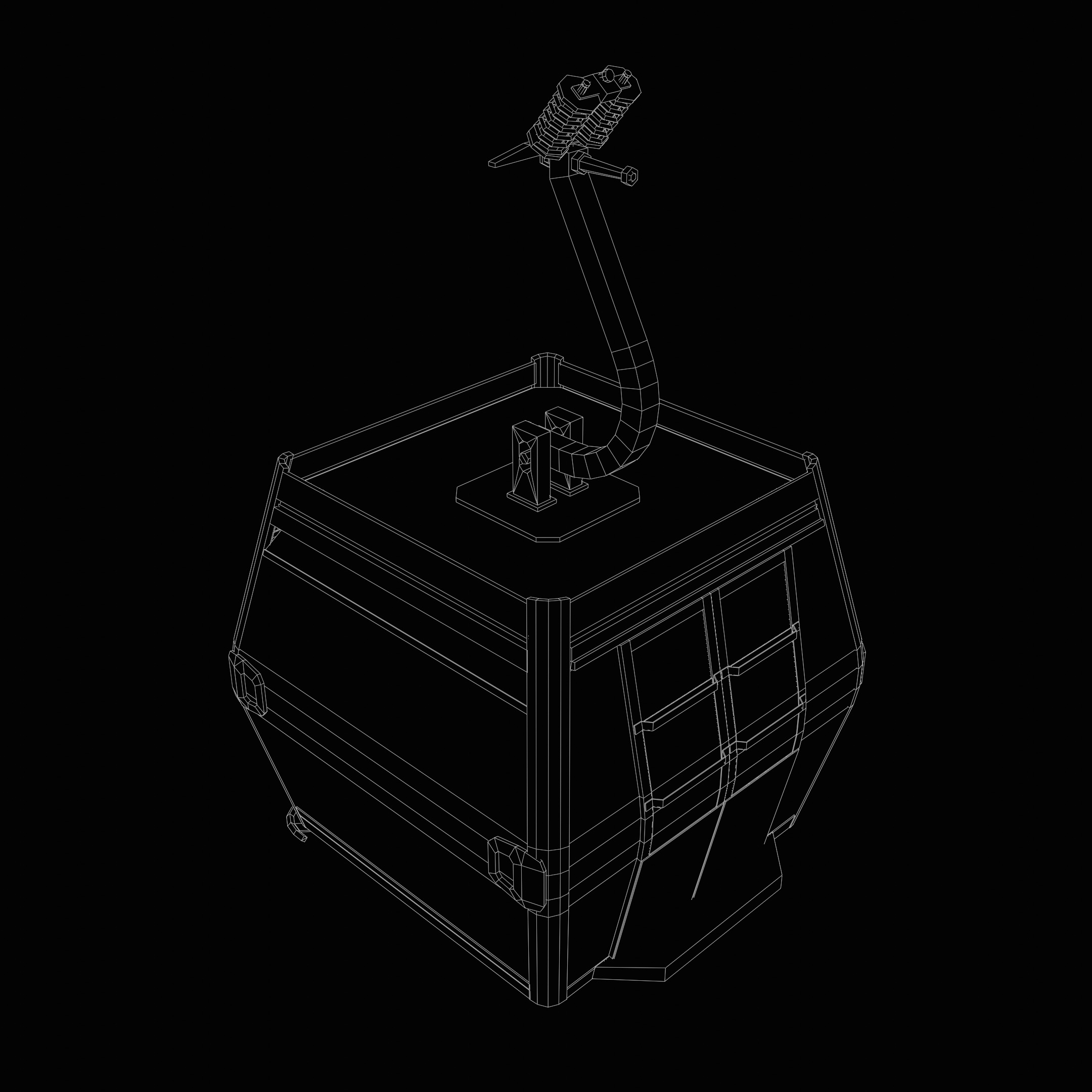 Gondola lift Low-poly 3D model_7