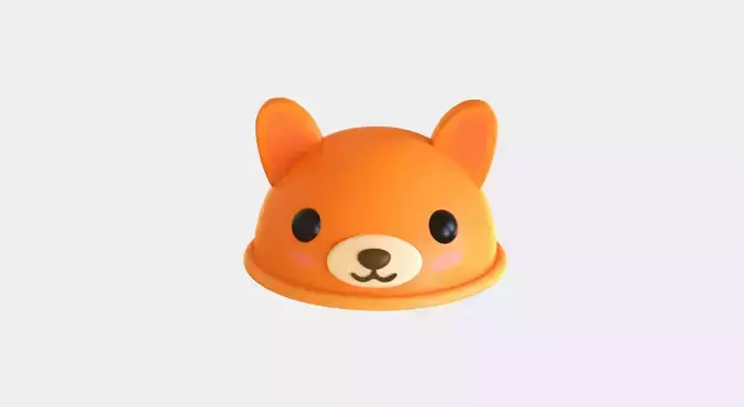 Low-Poly Fox Hat Low-poly 3D model