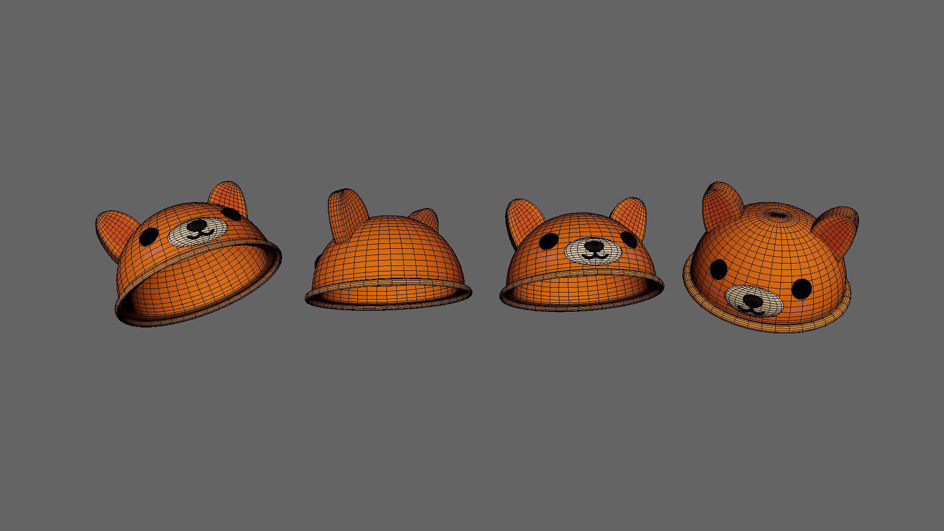 Low-Poly Fox Hat Low-poly 3D model_6